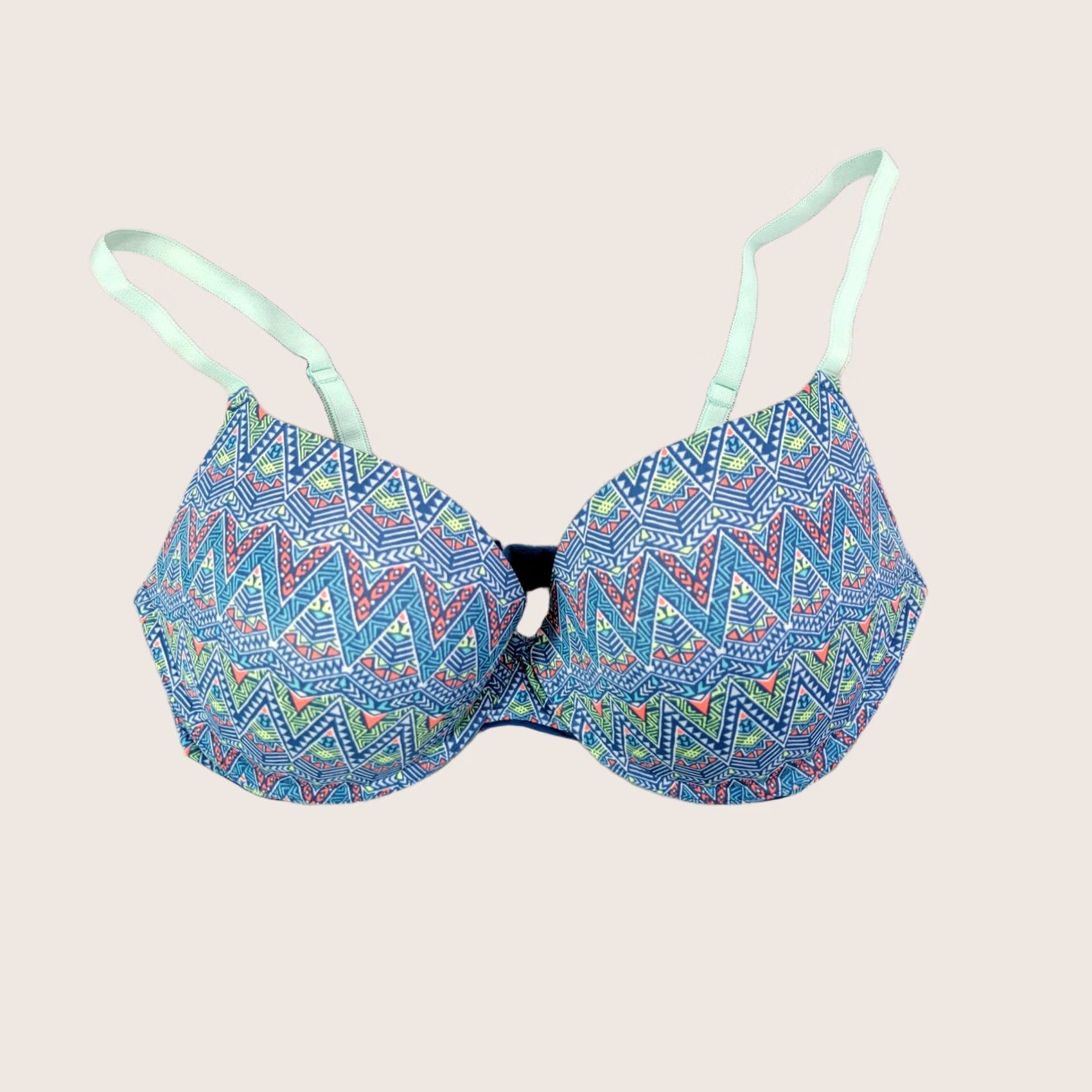 Pinko PINK Bra Womens 36DD Multicolor Push Up Chevron Padded Underwire Molded Cups Size ONE SIZE - 1 Thumbnail