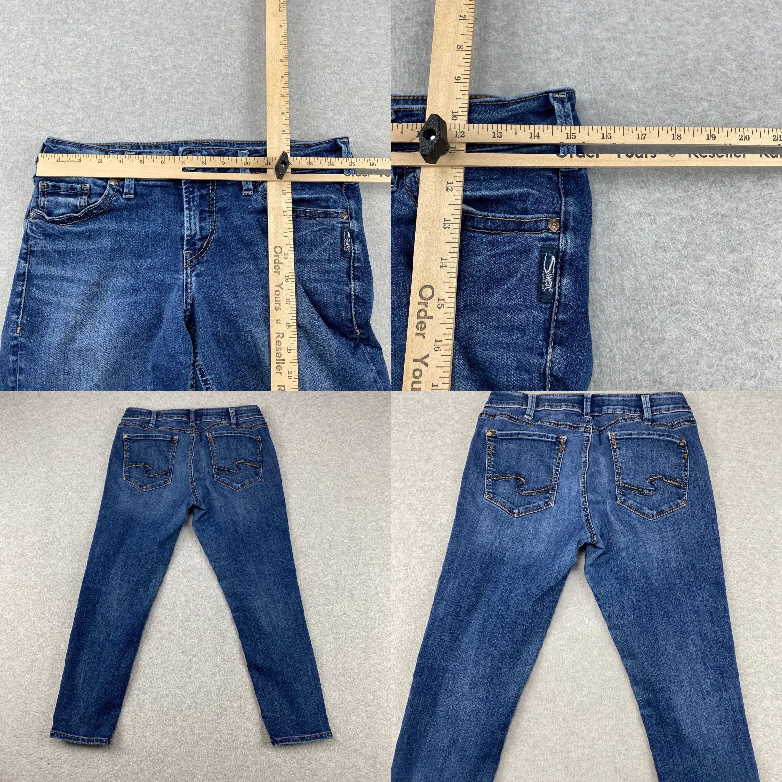 Silver Jeans Co. Silver Jeans Suki Skinny Crop Jeans Womens 30 x 25 Blue Stretch Mid Rise Denim Pants Size 30" / US 8 / IT 44 - 8 Thumbnail