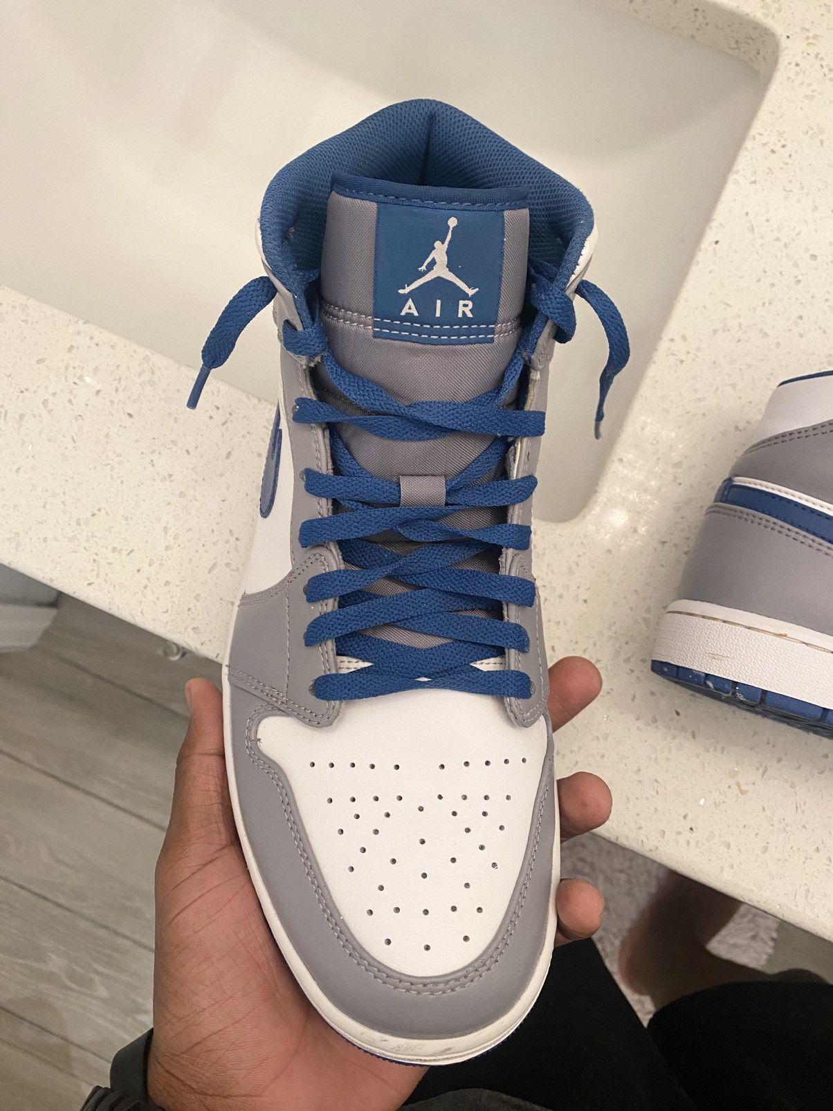 Jordan Brand Jordan 1 true blue mid Size US 11.5 / EU 44-45 - 3 Thumbnail