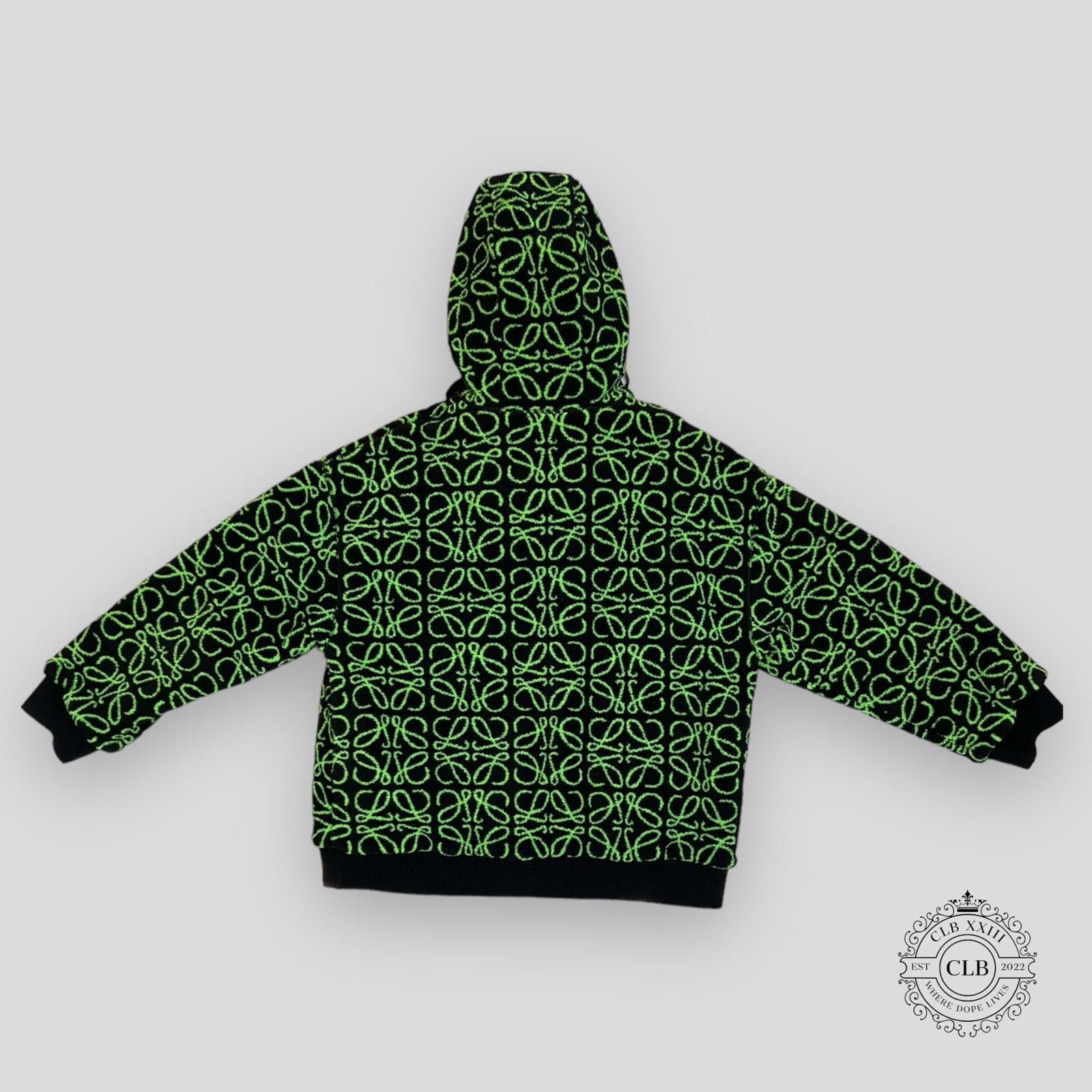 Designer LOEWE ANAGRAM JACQUARD FLEECE - GREEN/BLACK Size US L / EU 52-54 / 3 - 2 Thumbnail