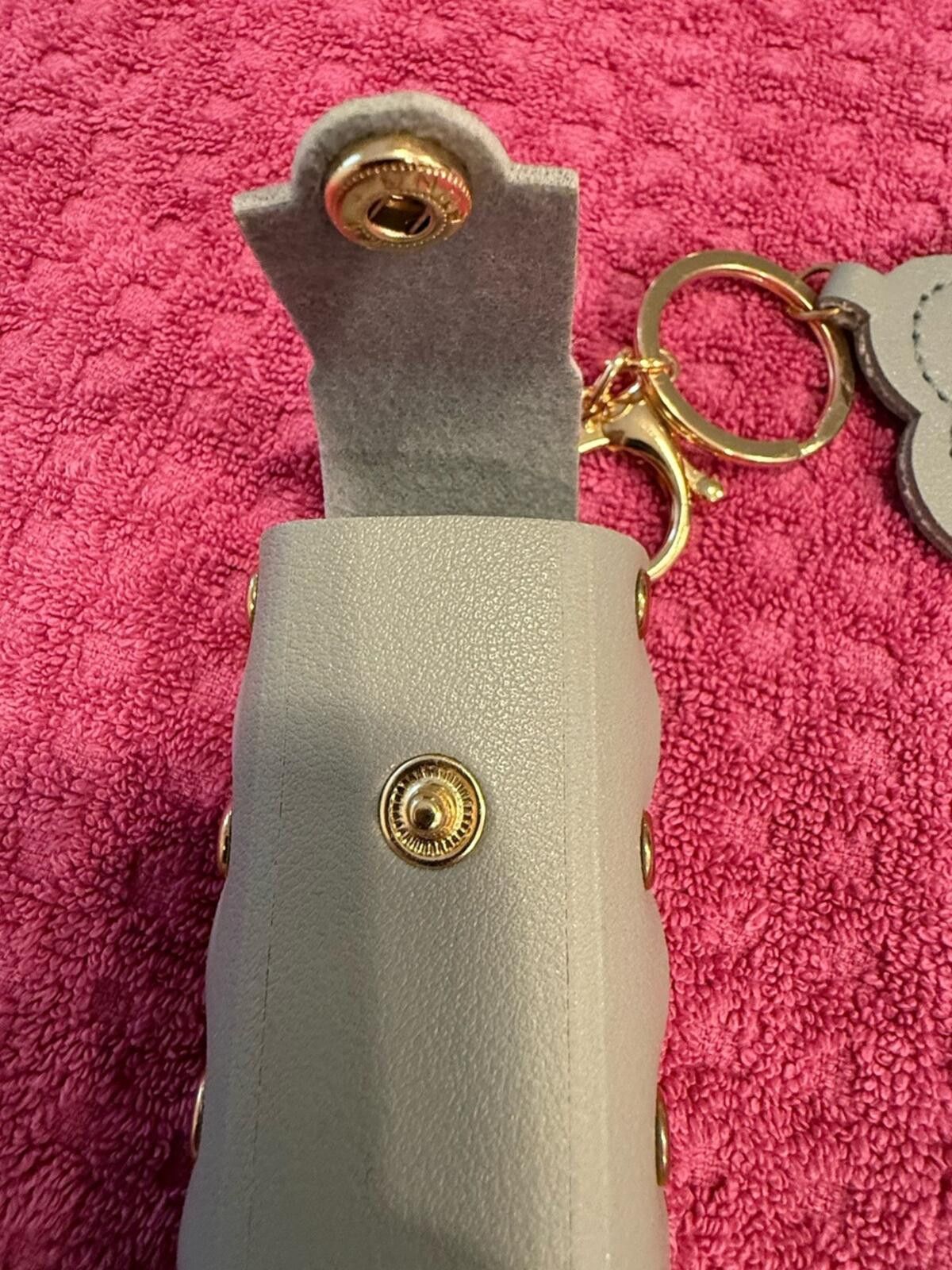 Other Faux leather gray lipstick keychain floral mirror travel Size ONE SIZE - 9 Thumbnail