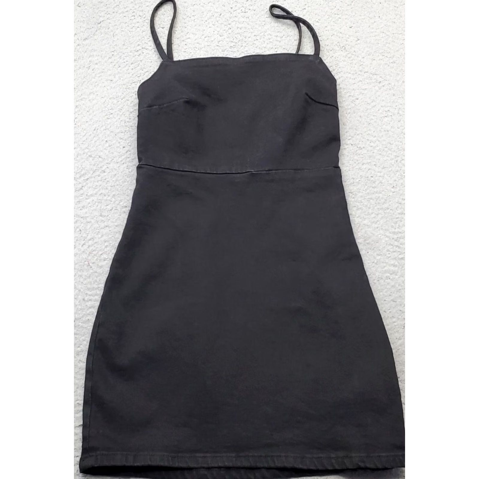 Zara Zara Womens XS Black Mini Dress Stretch Spaghetti Strap Smocked Back Side Zip Sleeveless Casual Summer Size XS / US 0-2 / IT 36-38 - 2 Thumbnail