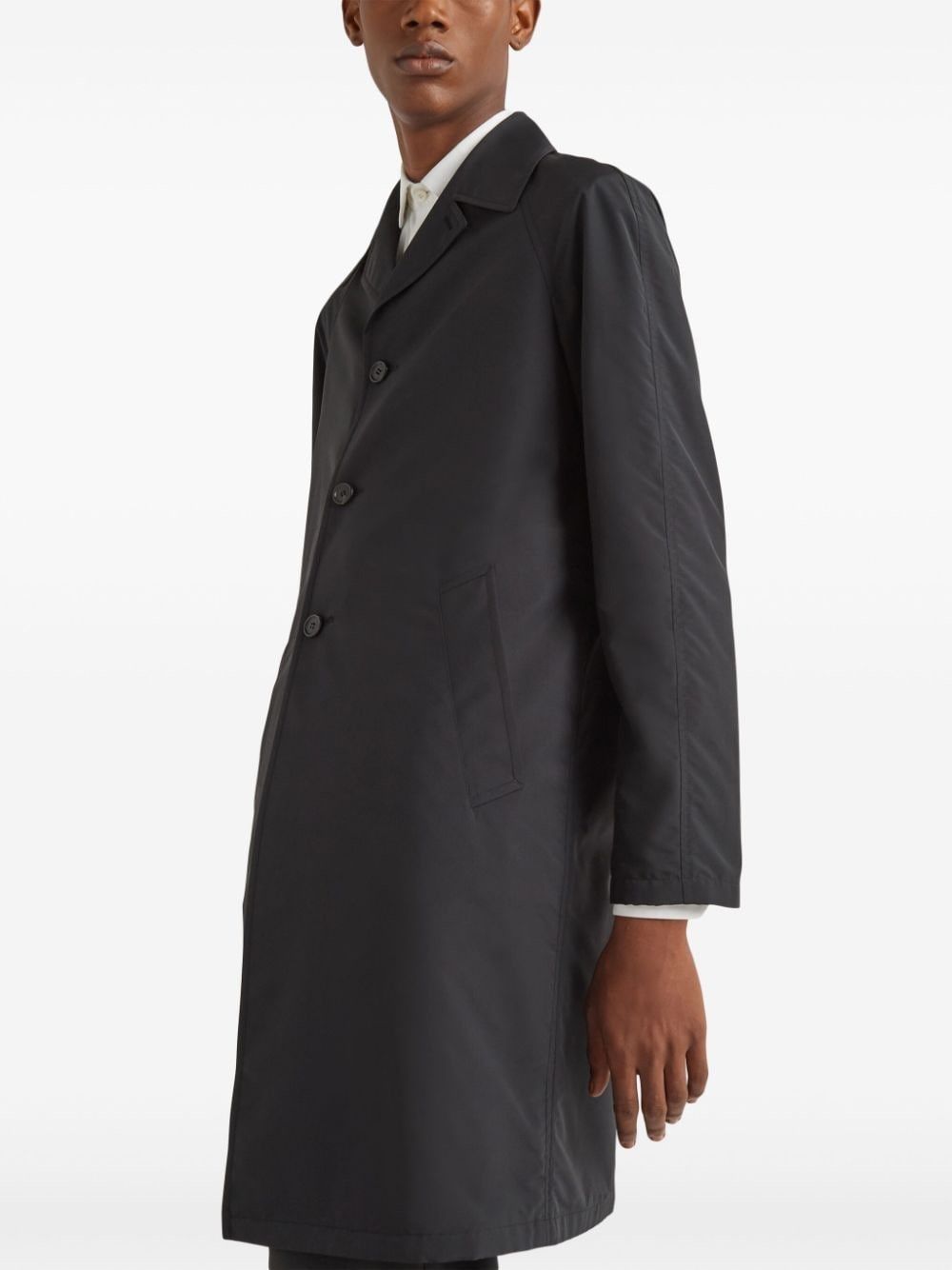 Prada o1bcso1str1025 Lana Travel Coat in Noir Size US L / EU 52-54 / 3 - 4 Thumbnail