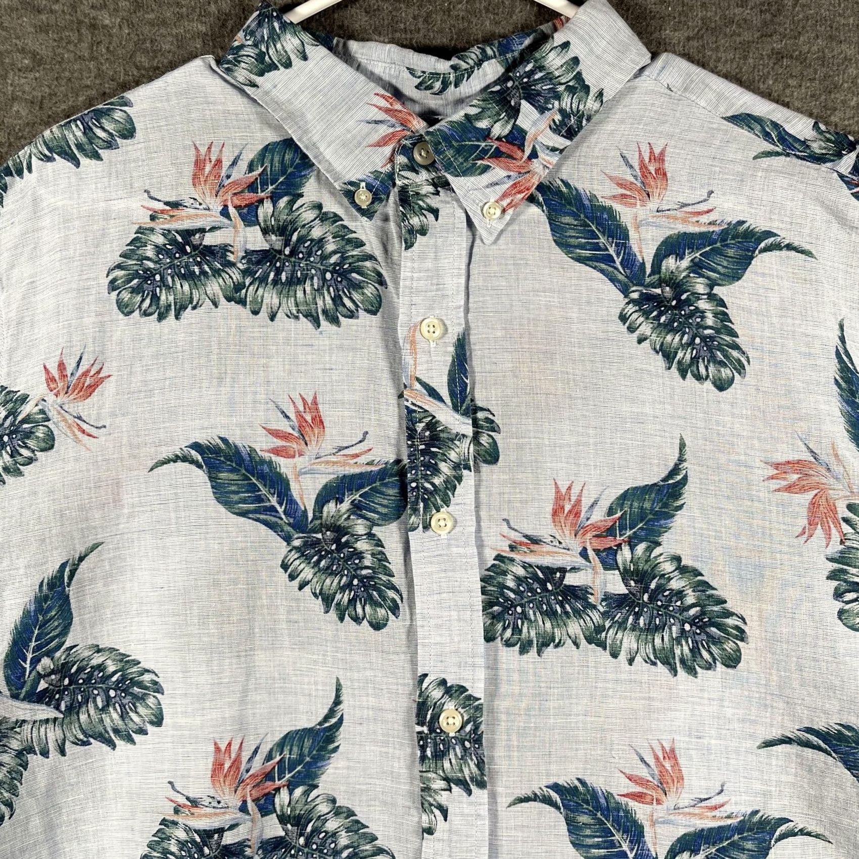 Chaps Chaps Shirt Mens 2XL Hawaiian Floral Linen Short Sleeve Button Up Tropical Size US XXL / EU 58 / 5 - 2 Thumbnail