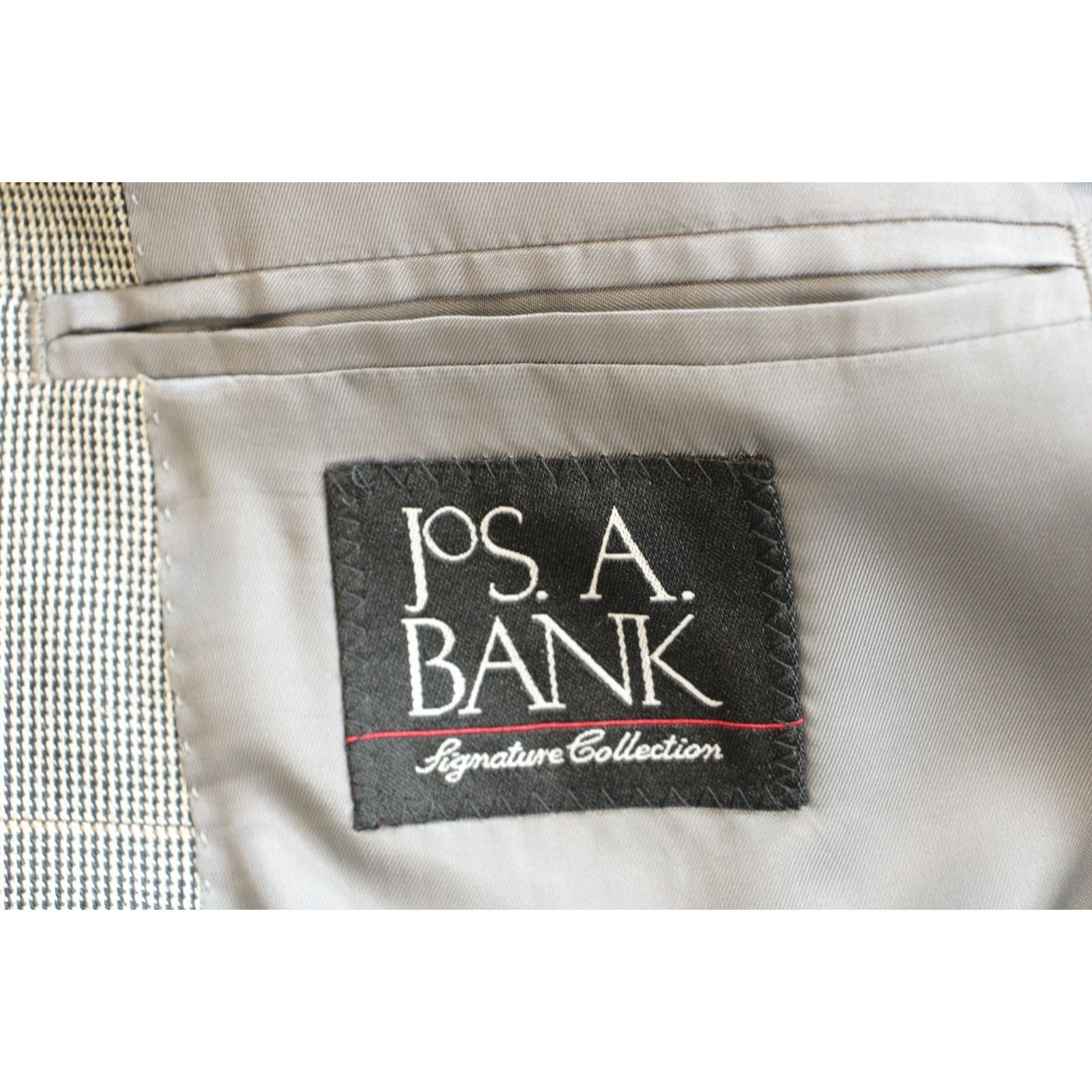 Jos. A. Bank Jos A Bank Blazer Mens 44R Windowpane Silk Wool Signature Size 44R - 5 Thumbnail