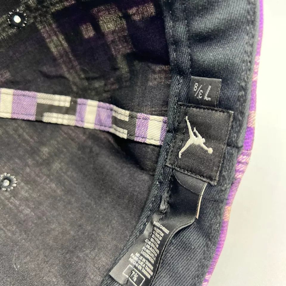 Jordan Brand Air Jordan Hat Men 7 3/8 Purple Plaid Jumpman Fitted Cap Size ONE SIZE - 6 Thumbnail