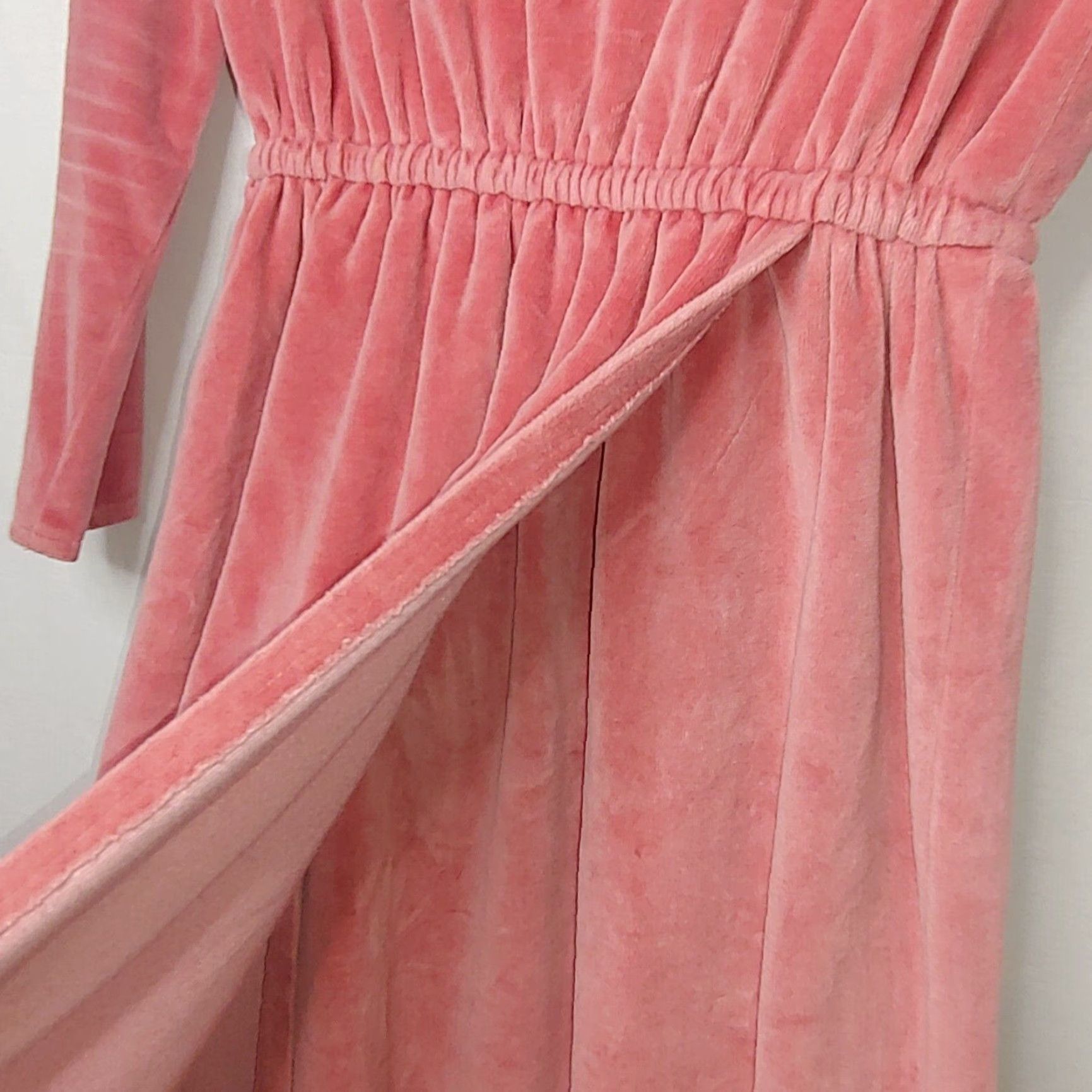Velour VINTAGE Womens Velvet Velour Wrap Dress Mauve Pink Long Sleeve Secretary Dress Knee Length M Womens Velour Secretar y Turned? Size M / US 6-8 / IT 42-44 - 6 Thumbnail