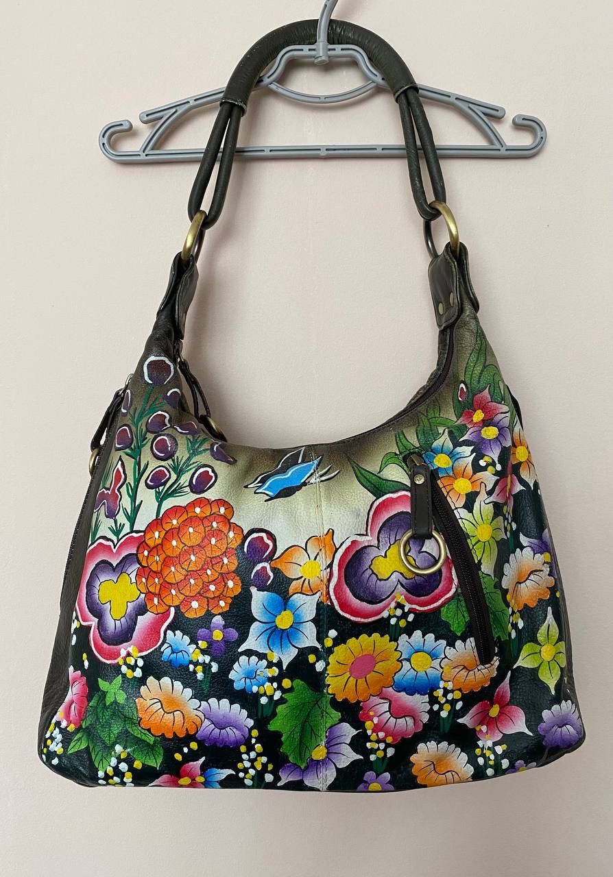 Designer 🔥 MODAPELLE Genuine Leather Floral Peacock Shoulder Bag Size ONE SIZE - 1 Thumbnail