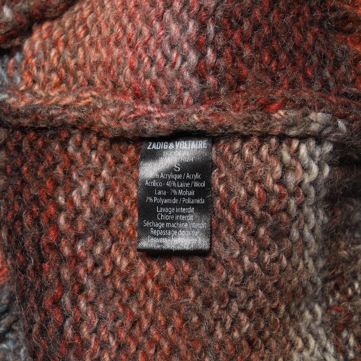 Zadig & Voltaire Zadig Voltaire Acrylic Wool Mohair Multicolour Sweater Size S / US 4 / IT 40 - 9 Thumbnail