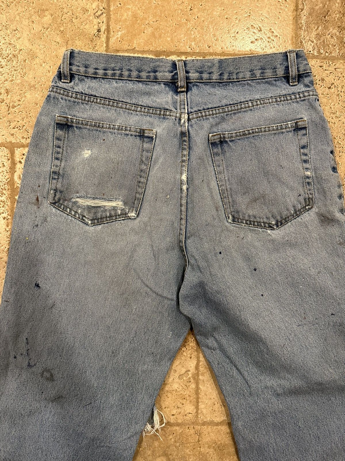 Route 66 × Vintage Vintage Route 66 Painter’s Distressed Thrashed Blue Denim Size US 34 / EU 50 - 12 Thumbnail