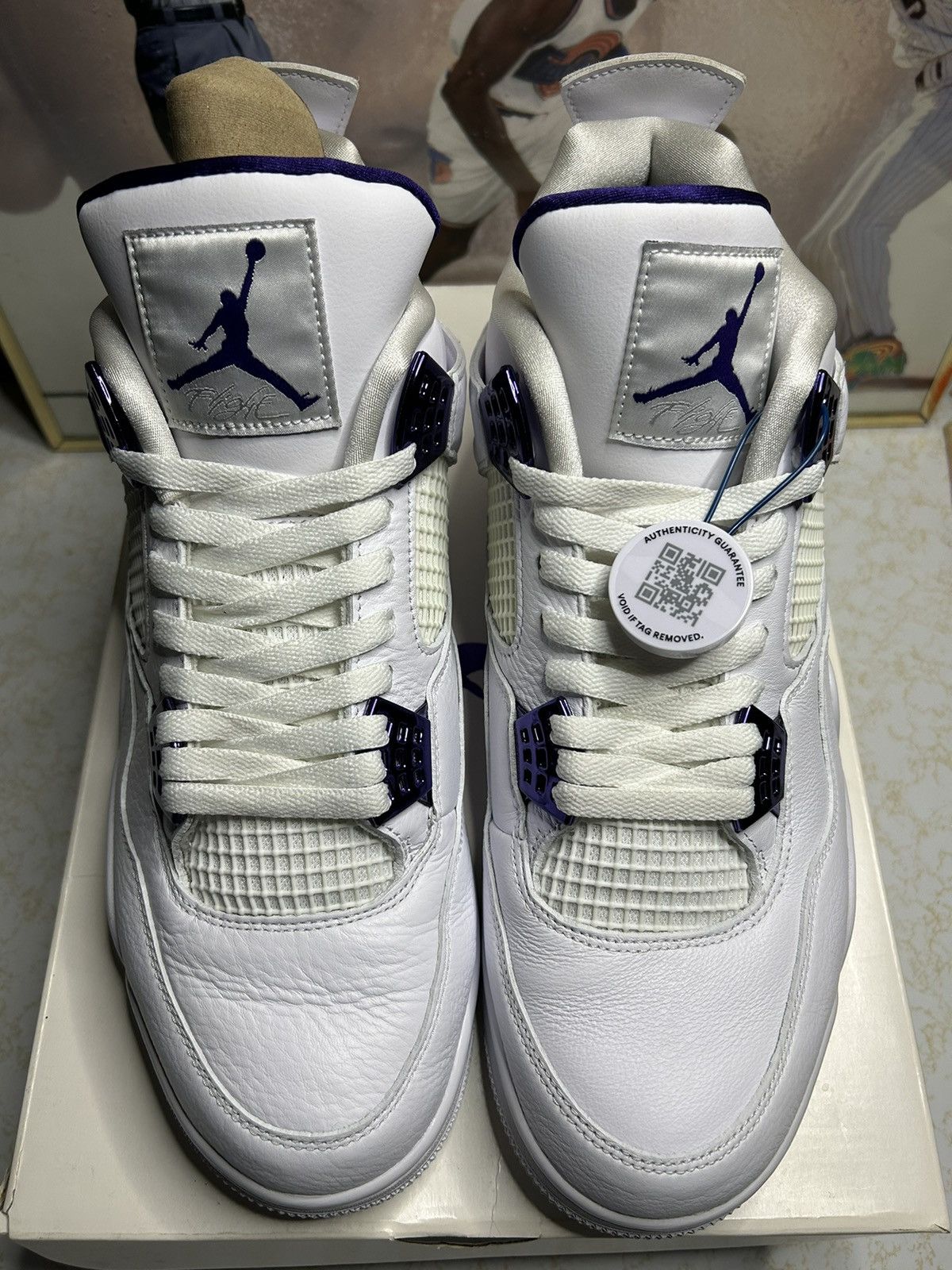 jordan 4 white and purple