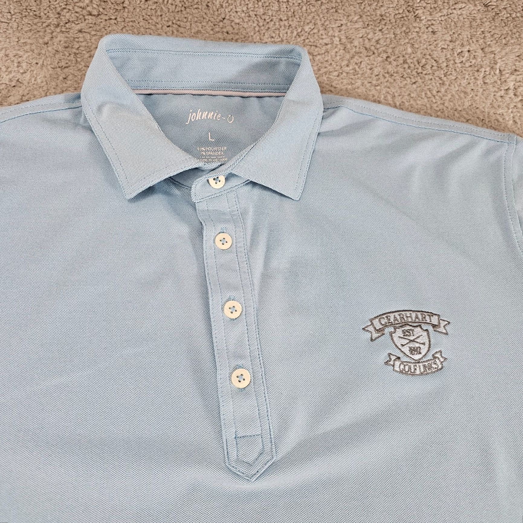 johnnie-O johnnie-O Polo Shirt Mens L Blue Performance Golf Short Sleeve UPF Moisture Wicking Quick Dry Stretch Breathable All Seasons UV Protection Regular Size US L / EU 52-54 / 3 - 2 Thumbnail