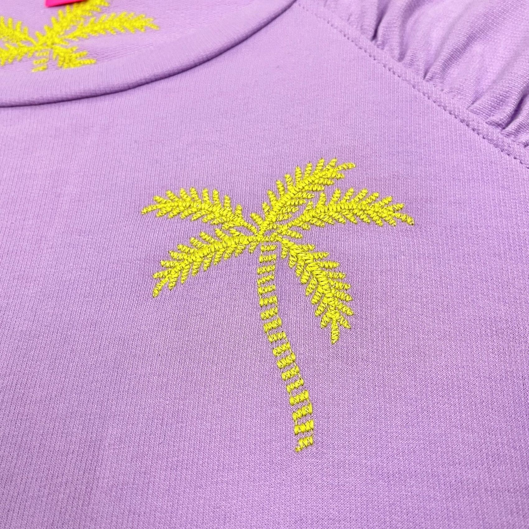 Lilly Pulitzer Lilly Pulitzer Aldean Sweatshirt Womens 2XL Purple Embroidered Palm Trees Shirt Pullover Crew Neck Casual Size XXL / US 16-18 / IT 52-54 - 3 Thumbnail