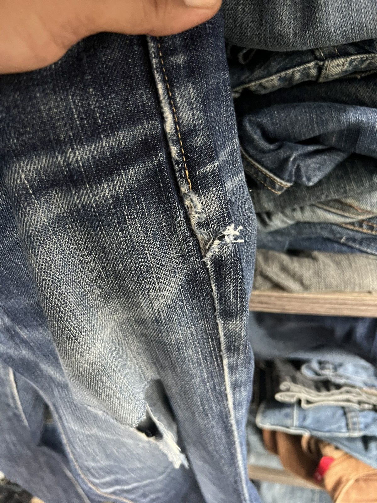 Edwin 🔥Vintage Edwin 402 Distressed Denim Size US 32 / EU 48 - 10 Thumbnail