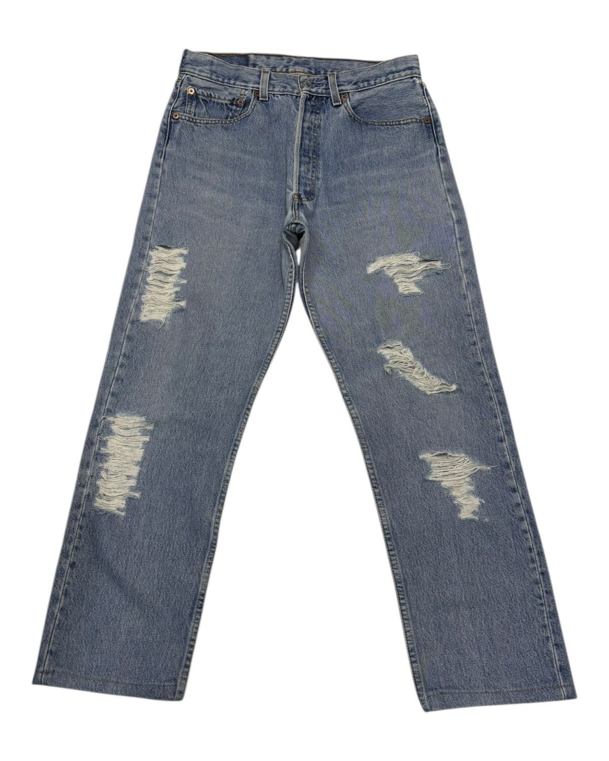 Kapital Vintage Levis 501 Made in Mexico Distressed Denim Jeans Size 30" / US 8 / IT 44 - 1 Thumbnail