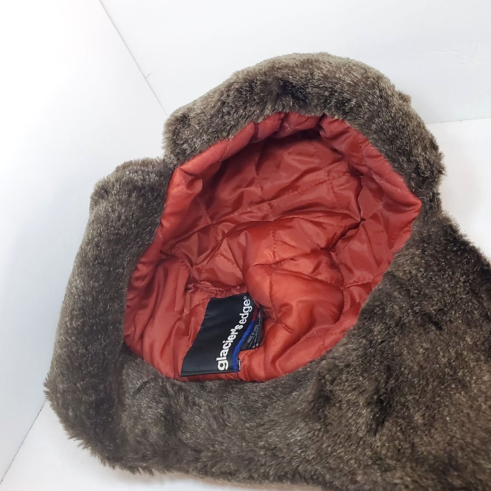 Vintage Glaciers Edge Trapper Cap Hat Sz L/XL Brown Faux Fur Winter Snow Cold Weather Size ONE SIZE - 7 Thumbnail