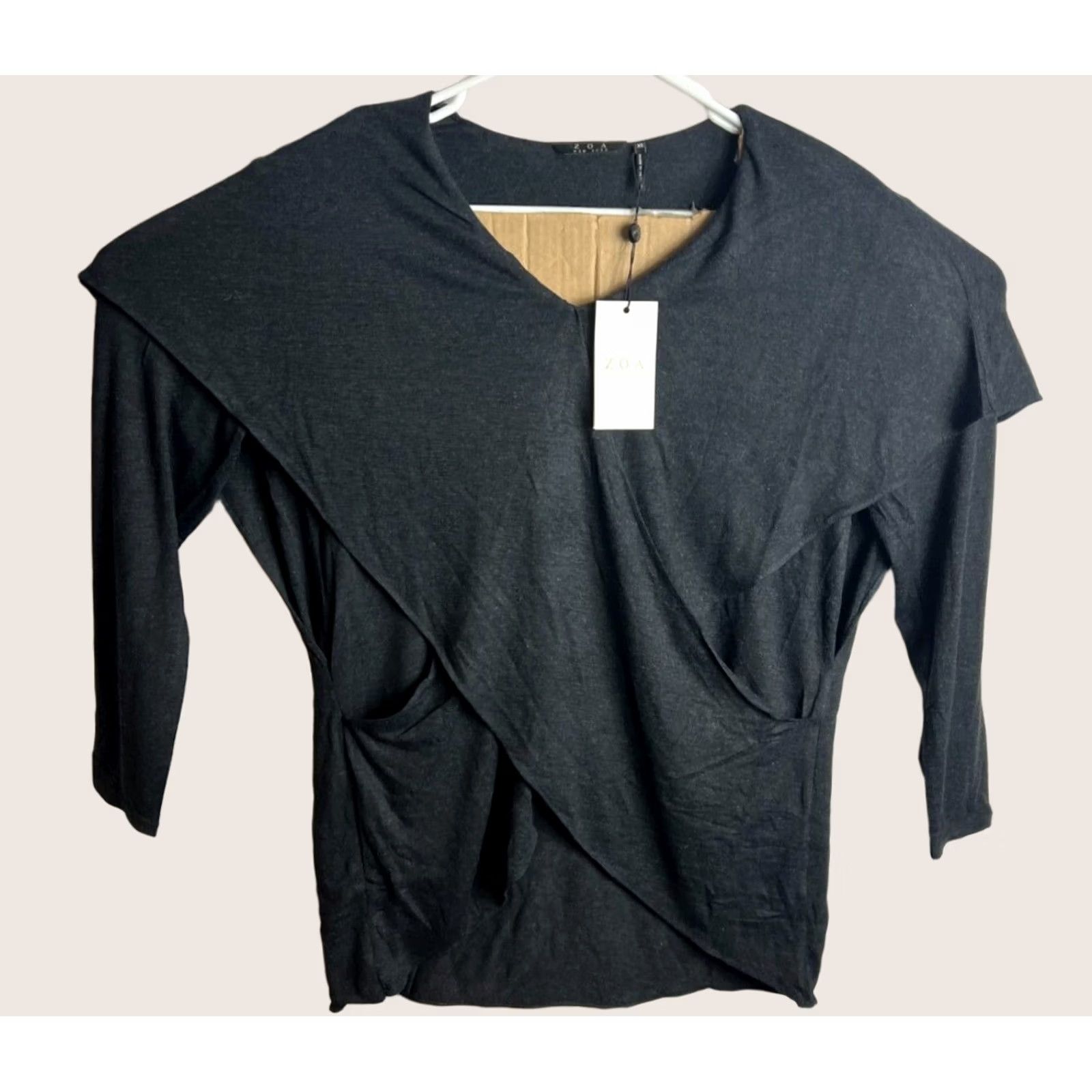 Sea New York ZOA New York Blouse Size XS Black Shirt Tunic T shirt Stretchy V Cross NEW Women Size XS / US 0-2 / IT 36-38 - 1 Thumbnail