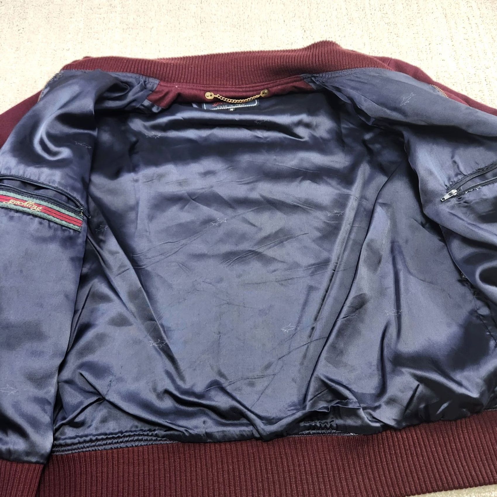 Paul & Shark Paul & Shark Yachting Wool Bomber Jacket Men M Italy Maroon Red Logo Bomber Jacket Collared Wool Zip Regular Fall Winter Spring Mens Italy Size US M / EU 48-50 / 2 - 7 Thumbnail