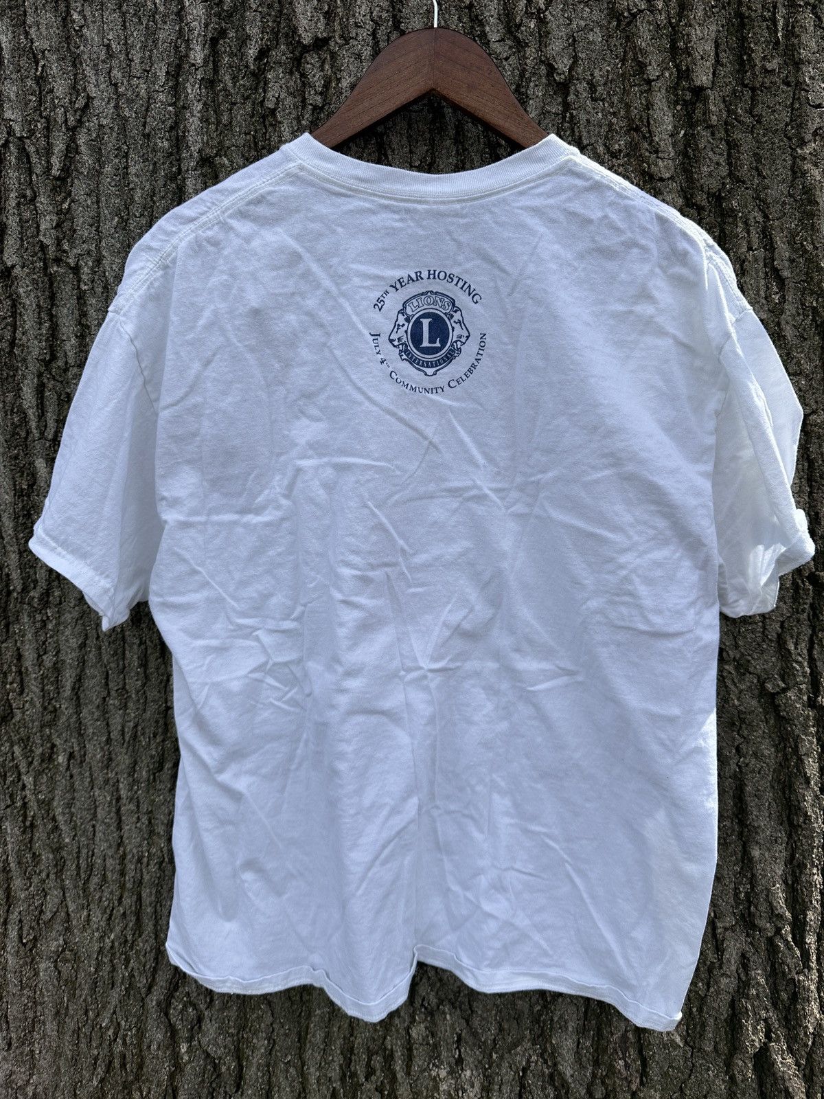 Gildan × Vintage Vintage 2018 Lions Statue Of Liberty White Graphic T Shirt Size US XL / EU 56 / 4 - 3 Thumbnail