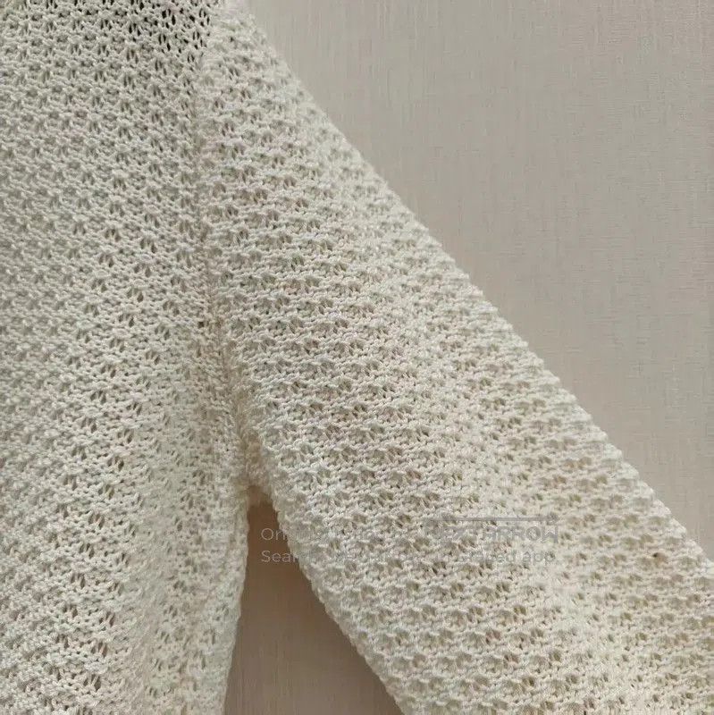 Chanel Chanel Cream Cotton Blend Long Sleeve Top . Size L / US 10 / IT 46 - 5 Thumbnail