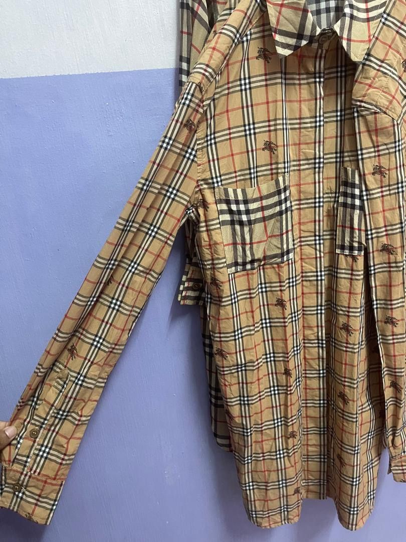 Burberry Burberry Vintage Checkered Silk and Cotton Shirt Dress Size M / US 6-8 / IT 42-44 - 10 Thumbnail