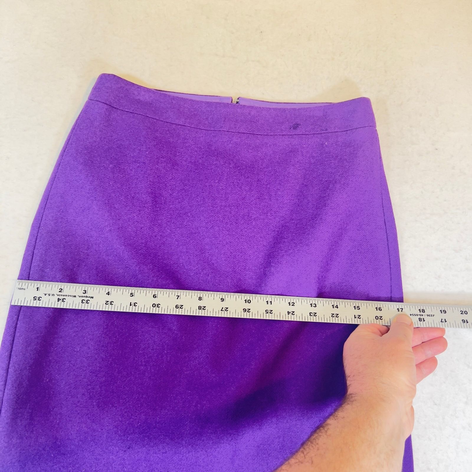 J.Crew J Crew The Pencil Skirt 0 Above Knee Wool Blend Purple Lined Size 25" / US 0 / IT 36 - 11 Thumbnail
