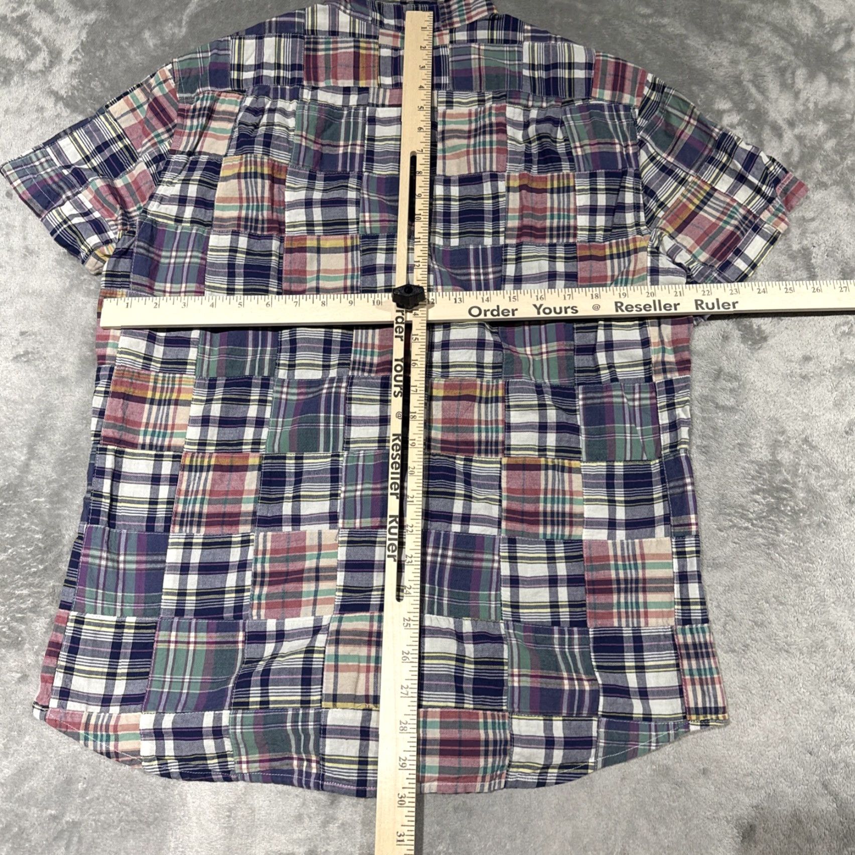 J.Crew J Crew Shirt Men Large Slim Fit Madras Plaid Patchwork Short Sleeve Button Down Multicolor Size US L / EU 52-54 / 3 - 6 Thumbnail