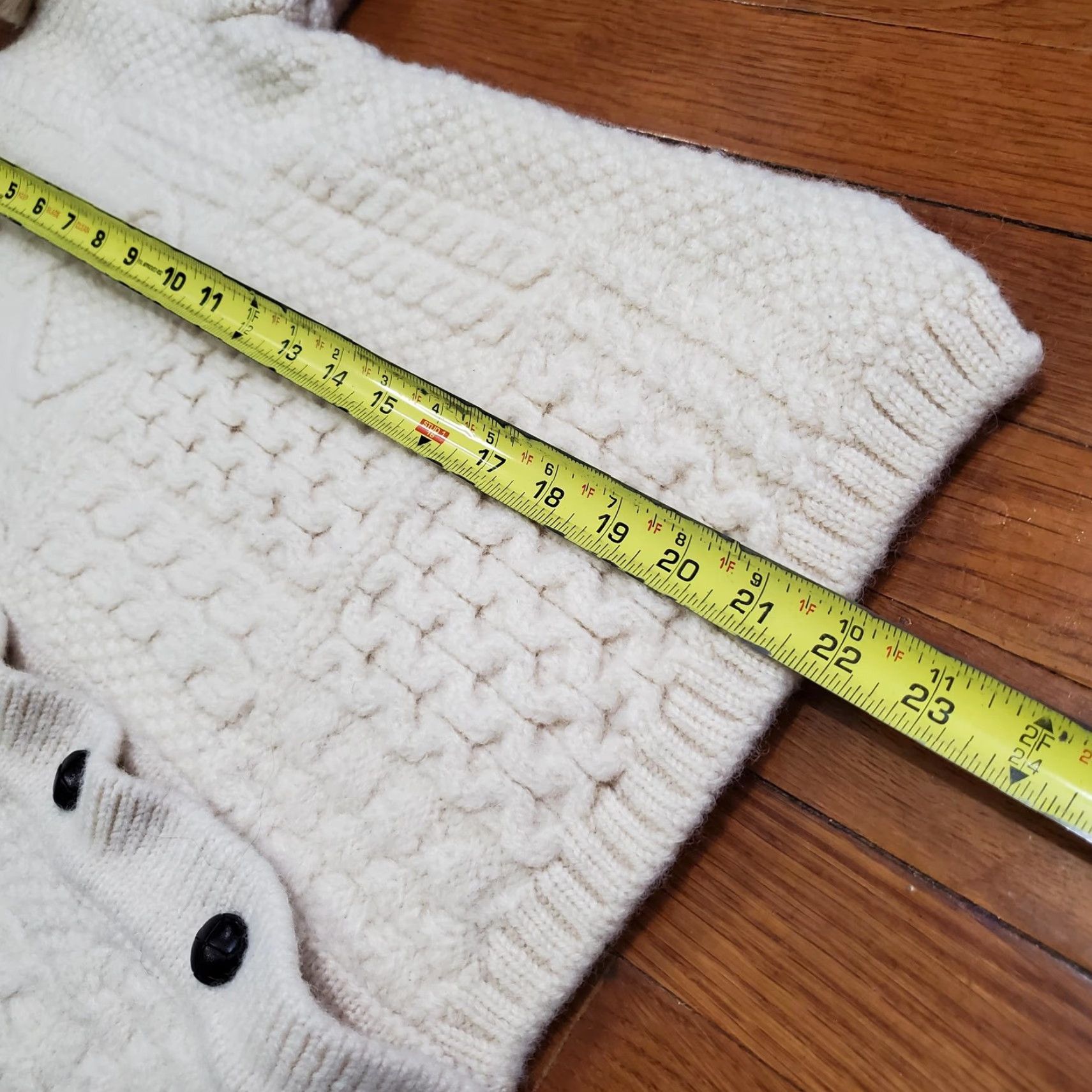 Vintage VINTAGE Blarney Woollen Mills Sweater Womens XL White Aran Cable Knit Collared Cardigan Size XL / US 12-14 / IT 48-50 - 7 Thumbnail