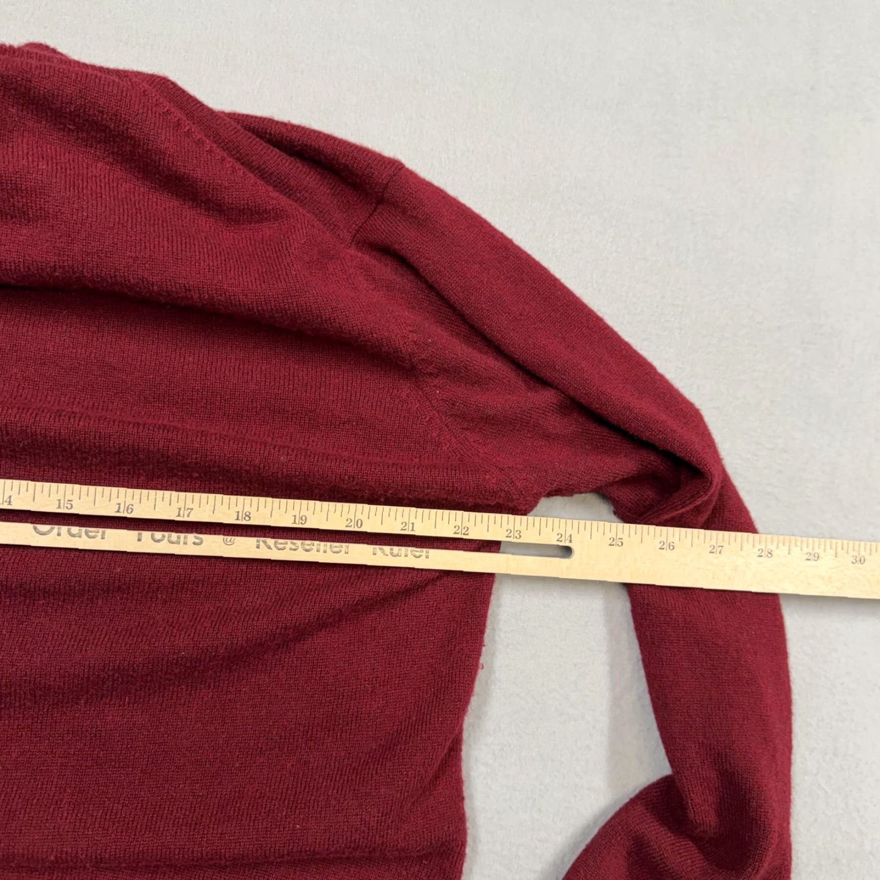 Vintage Stauer Sweater Mens Large Red Full Zip Mock Neck Cashmere Knit Solid Casual Size US L / EU 52-54 / 3 - 6 Thumbnail