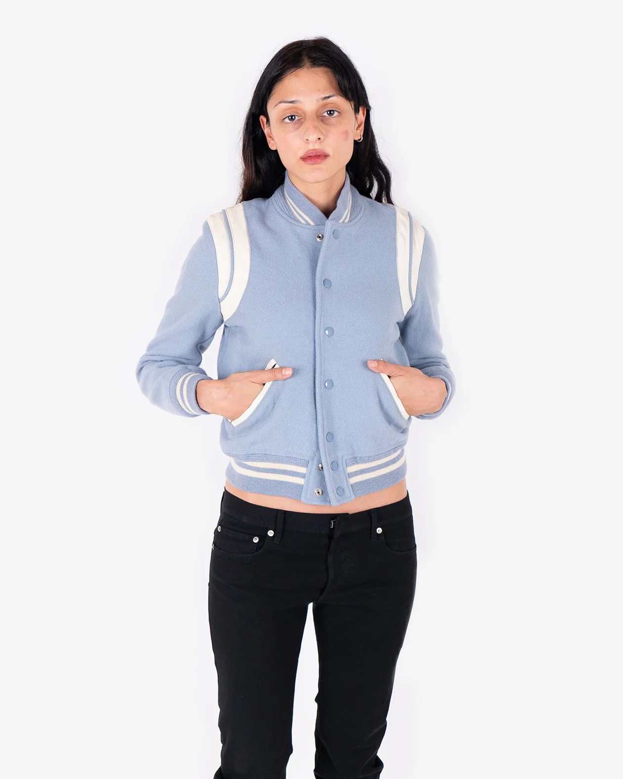 Saint Laurent Paris Baby Blue Teddy Jacket Women's (FW15) Size XS / US 0-2 / IT 36-38 - 7 Thumbnail