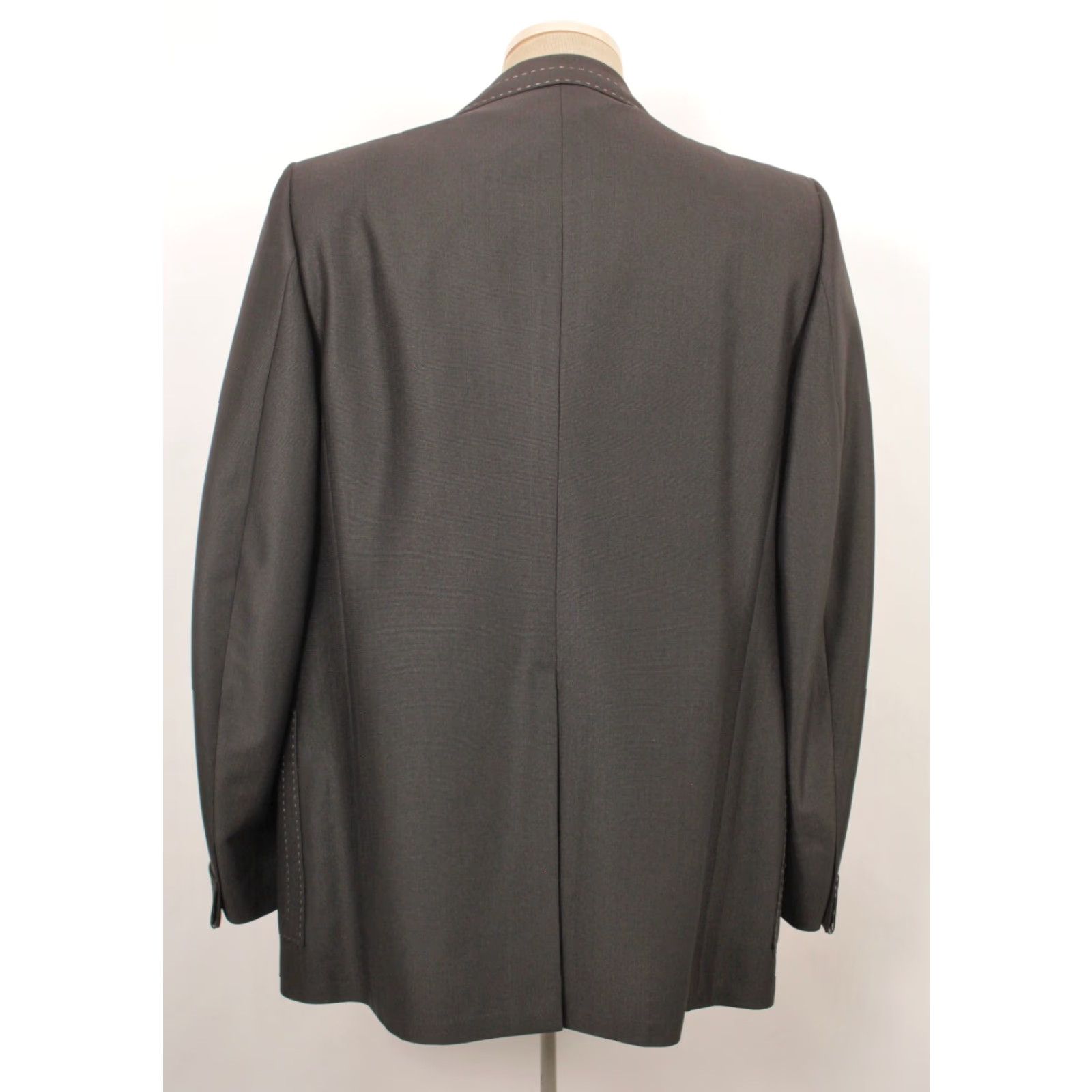 Vintage VINTAGE Mens VTG 70s 2 PC Black Polyester Leisure Suit W Tie Sz M 1970s Disco Size 40R - 6 Thumbnail