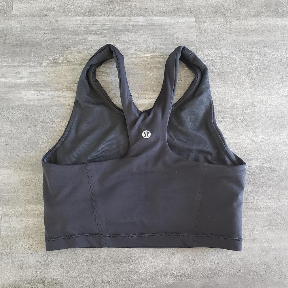 Lululemon Black Lululemon Eyelet Longline Sport Bra Size ONE SIZE - 2 Thumbnail