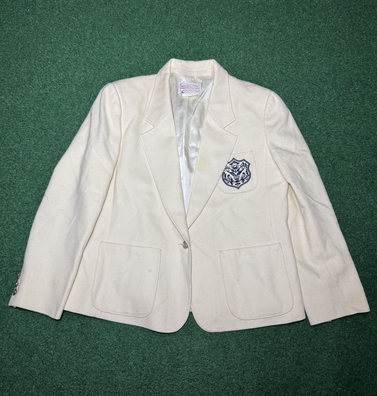 Pendleton Vintage Pendleton Wool Blazer Cream Crest Petite 14 Jacket Size XL / US 12-14 / IT 48-50 - 1 Thumbnail