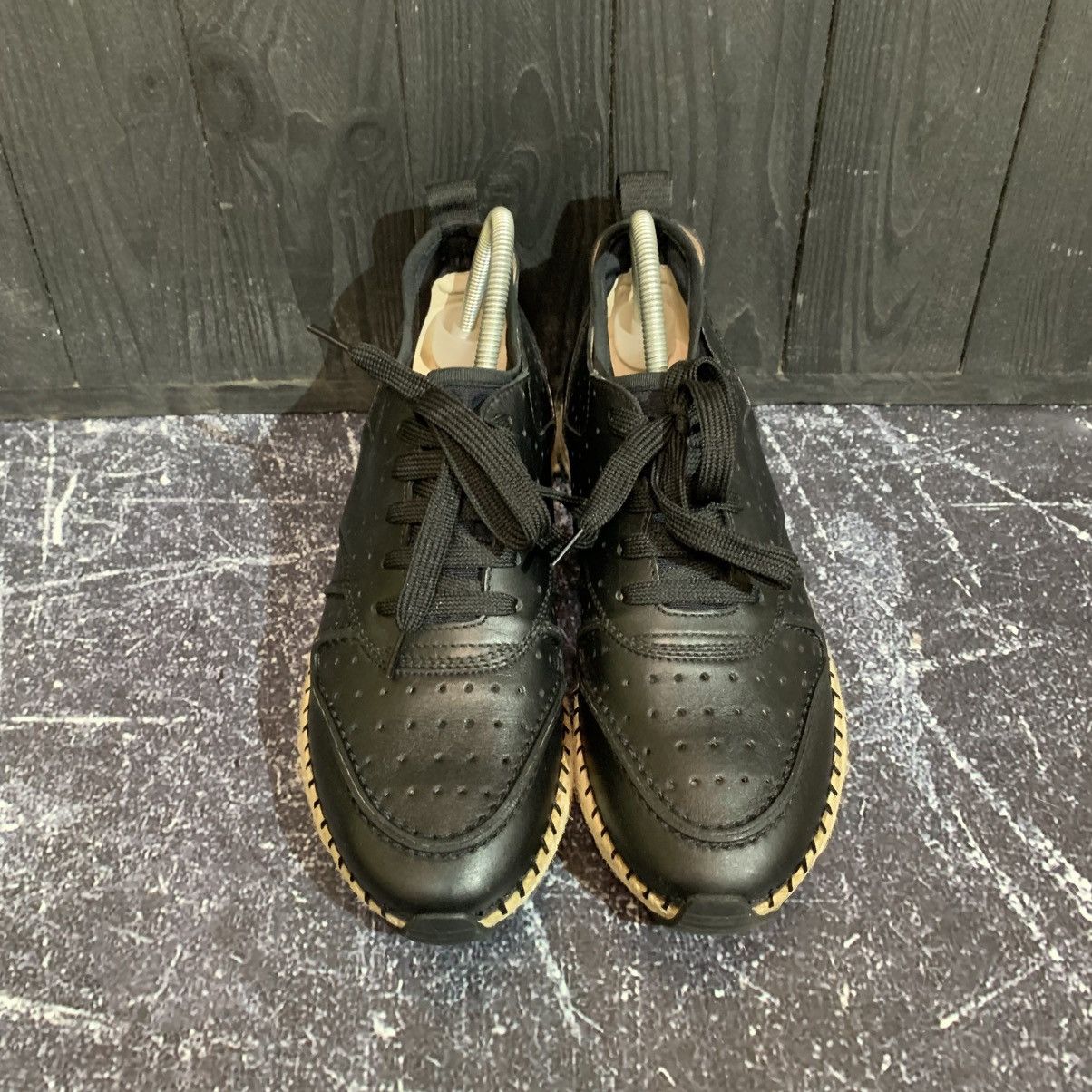 Tod's Tod’s Black Leather Sneakers With Rope Heel Size 36.5 Size US 6.5 / IT 36.5 - 6 Thumbnail