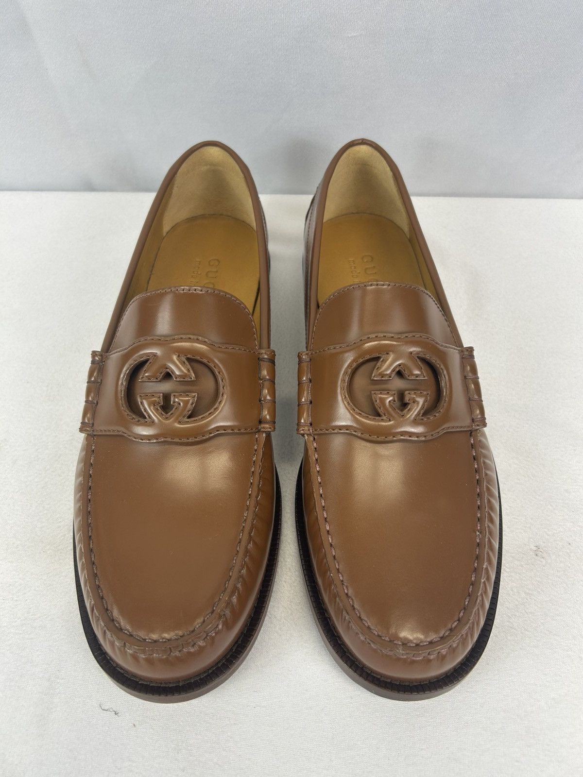 Gucci Gucci - Interlocking G leather loafers Size US 8.5 / EU 41-42 - 4 Thumbnail