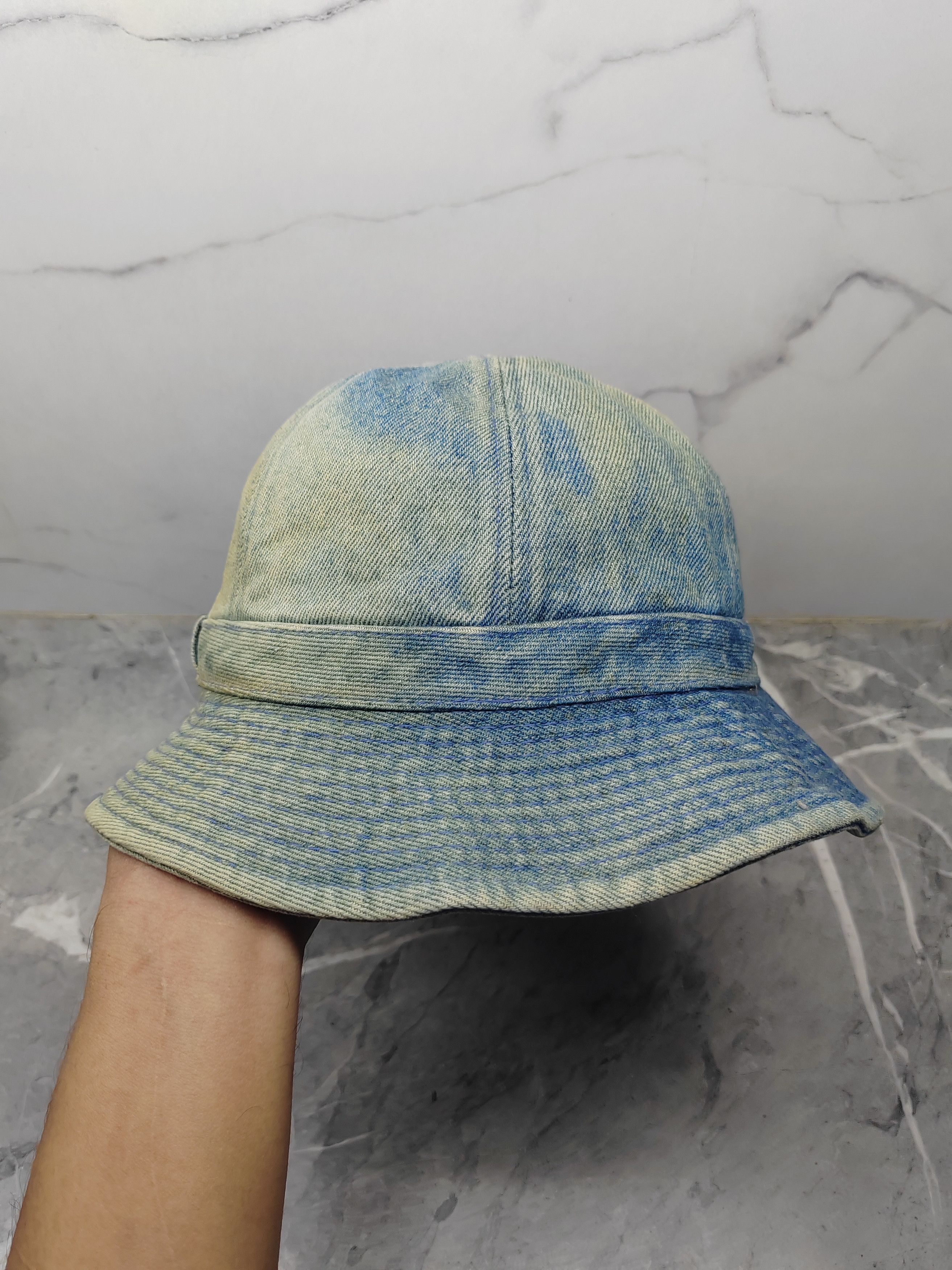 Japanese Brand Vintage Denim Japanese Distressed Style Bucket Hat Size ONE SIZE - 4 Thumbnail