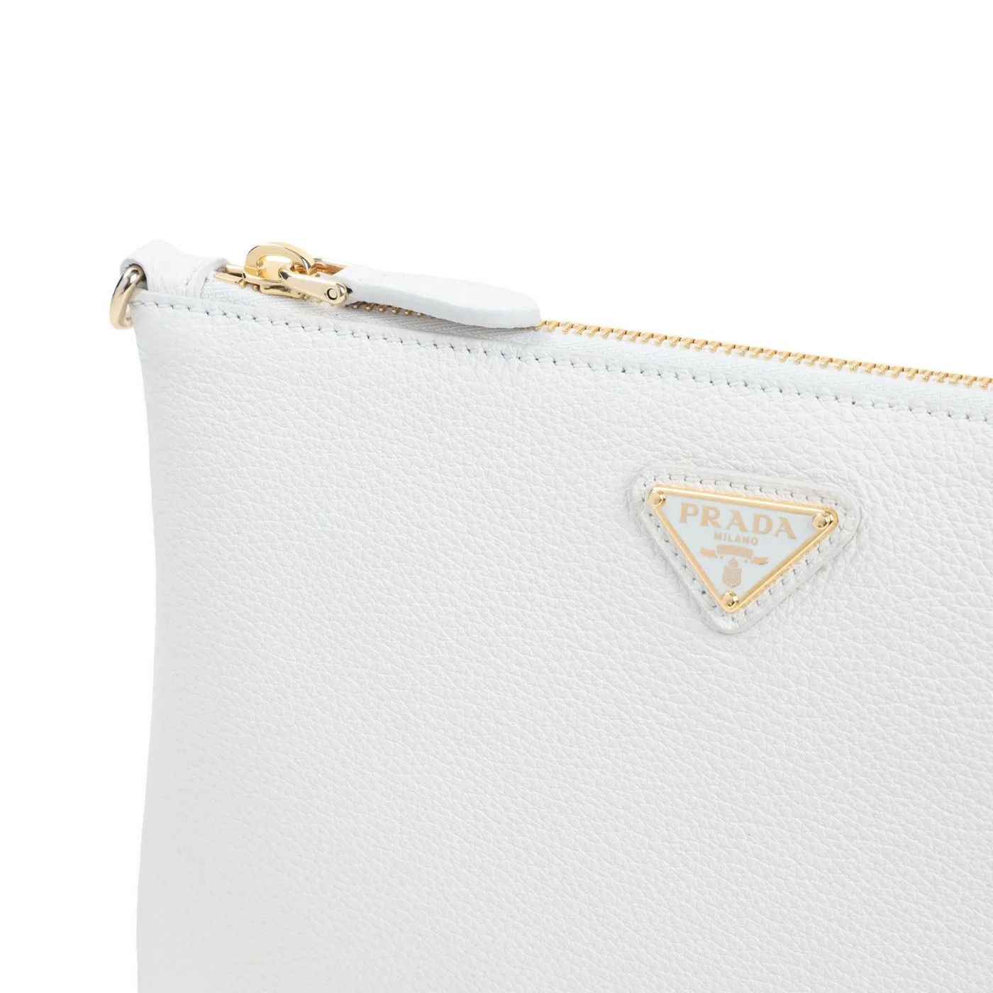 Prada PRADA White Leather Pouch New And Authentic Size ONE SIZE - 3 Thumbnail