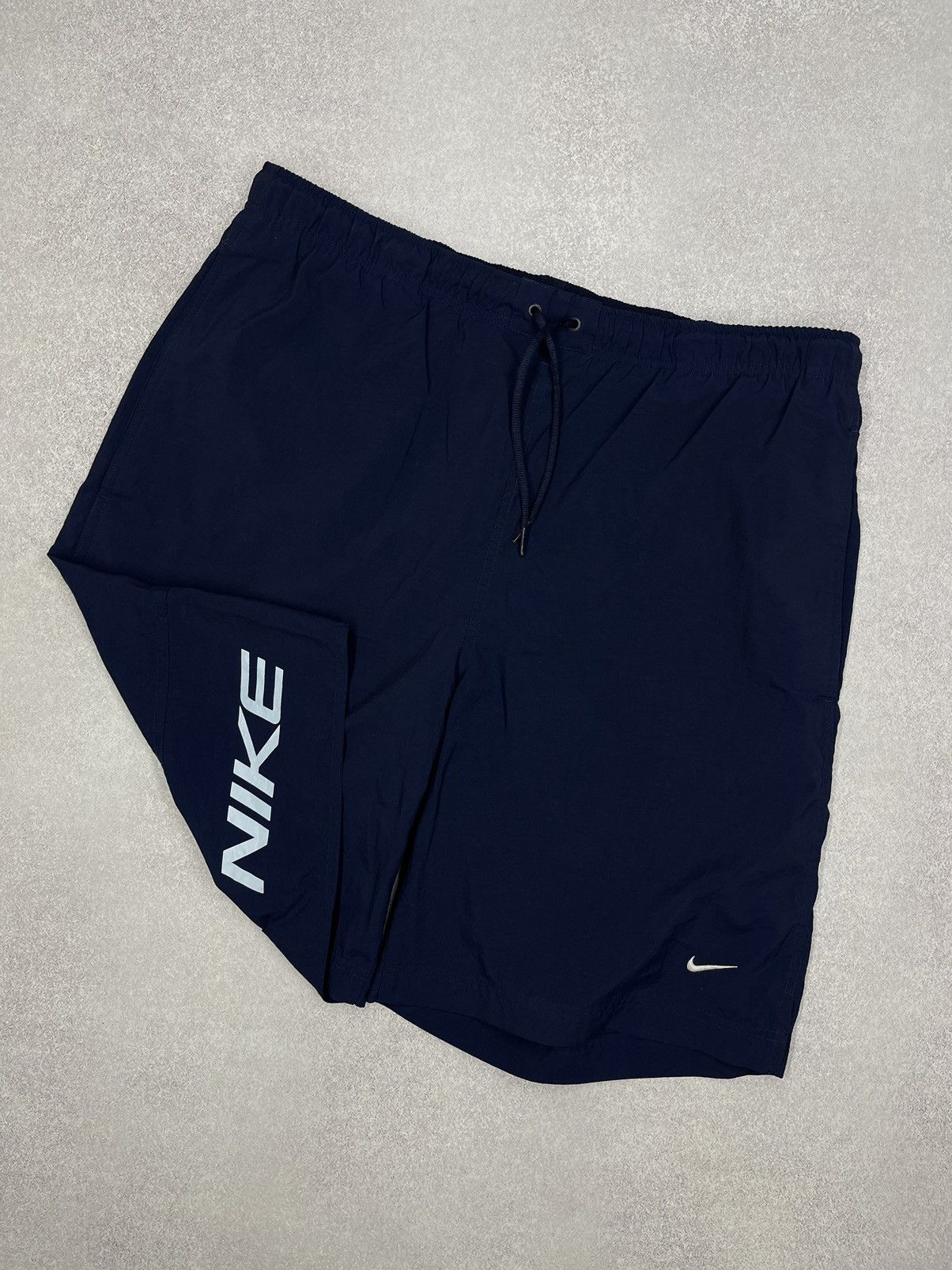 Nike Vintage Nike Navy Nylon Shorts Big Logo Swoosh Y2K Cargo Size US 34 / EU 50 - 1 Thumbnail