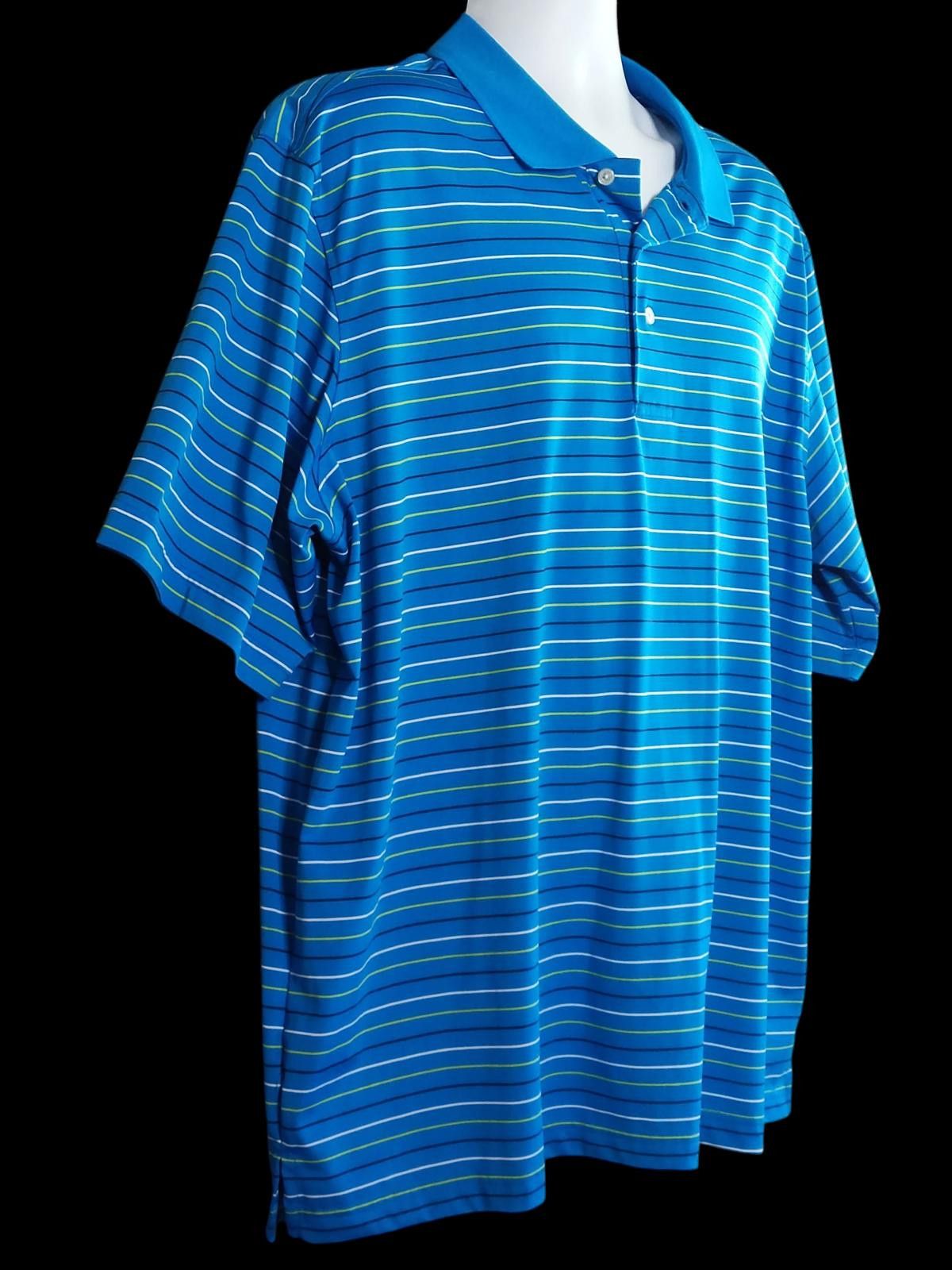George George Men's Blue Striped Polo Shirt Size US XXL / EU 58 / 5 - 4 Thumbnail