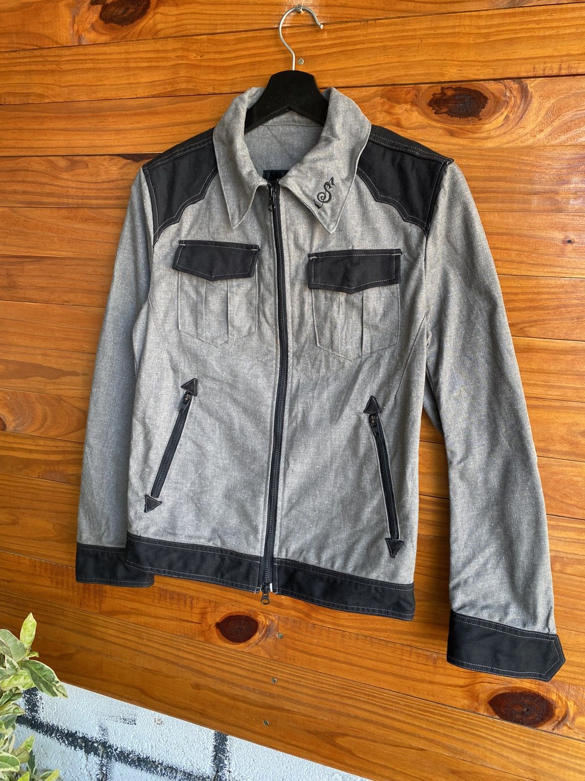 Japanese Brand NO CROSSING Japan Made Workwear Jacket – Grey & Black Zip Size US S / EU 44-46 / 1 - 4 Thumbnail