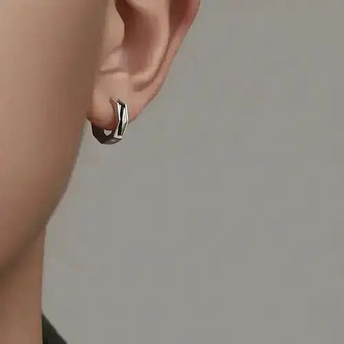 Jewelry Punk Earrings 1Pairs in Silver, Men's
