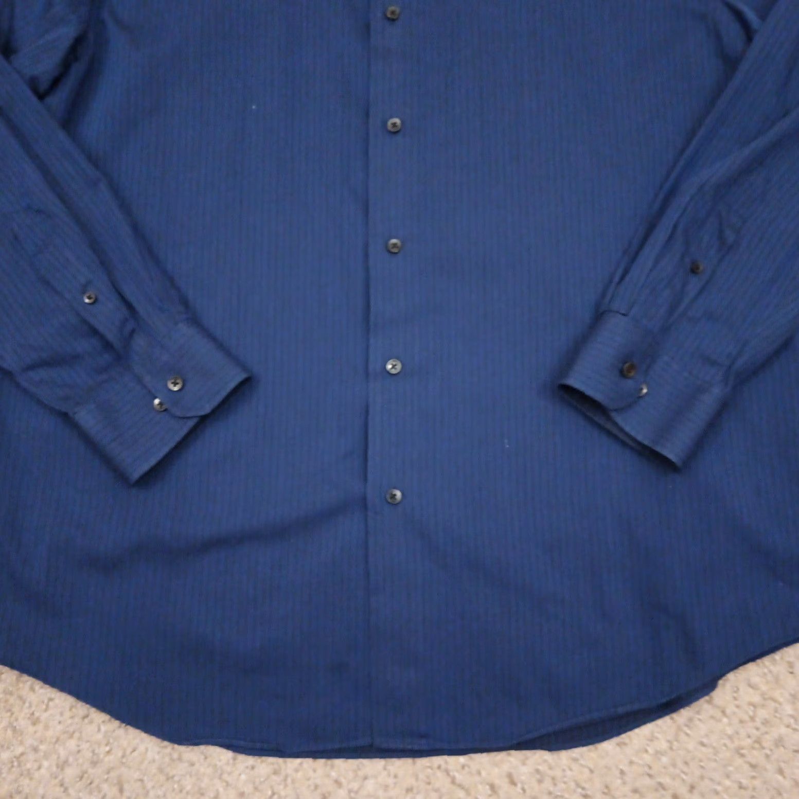 Van Heusen Van Heusen Shirt Mens Large Blue Striped Long Sleeve Button Up Cotton Blend Size US L / EU 52-54 / 3 - 4 Thumbnail