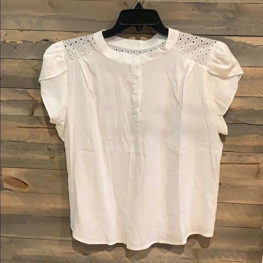 Shein NWOT White Blouse Size XL / US 12-14 / IT 48-50 - 5 Thumbnail