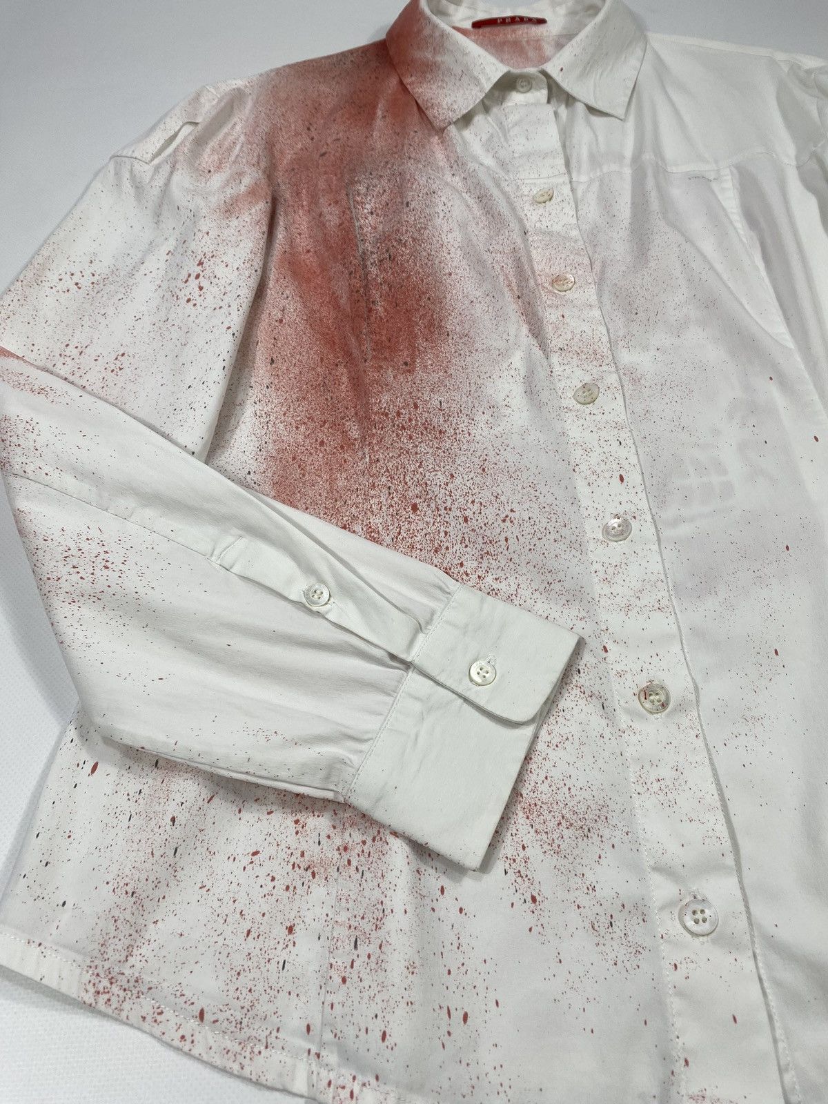 Prada 2007 Prada Custom Blood Stain Mexican Skull AvantGarde Shirt Size M / US 6-8 / IT 42-44 - 10 Thumbnail