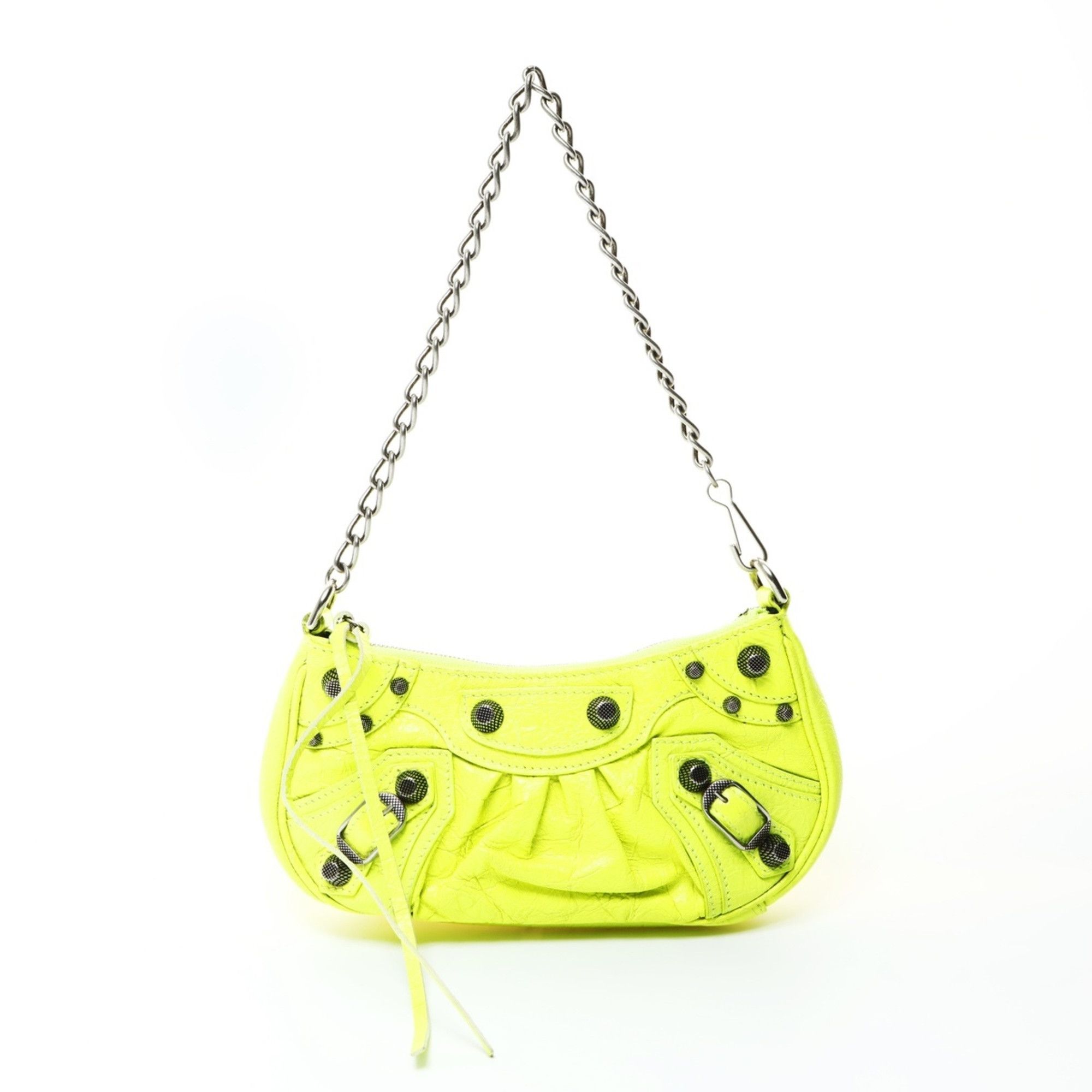 Balenciaga Balenciaga Le Cagole Mini Giant Leather Chain Shoulder Bag, Yellow, WS26019 Size ONE SIZE - 1 Thumbnail