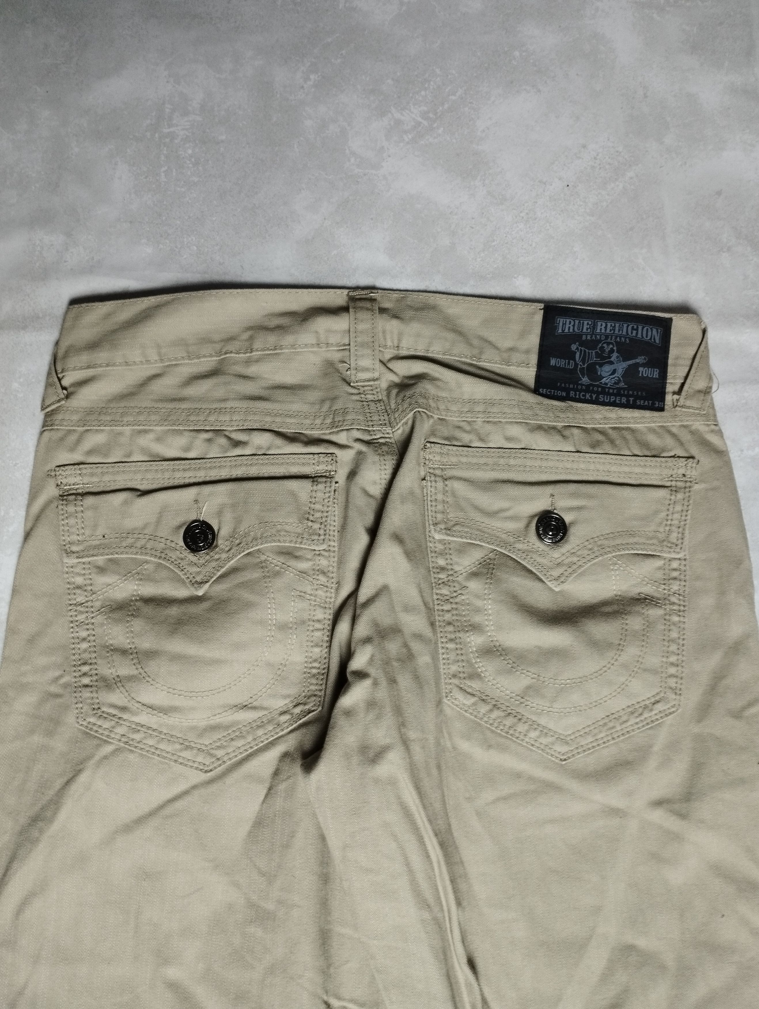 True Religion × Vintage True Religion Straight Beige Jeans Pants Ricky Super T Size US 34 / EU 50 - 6 Thumbnail