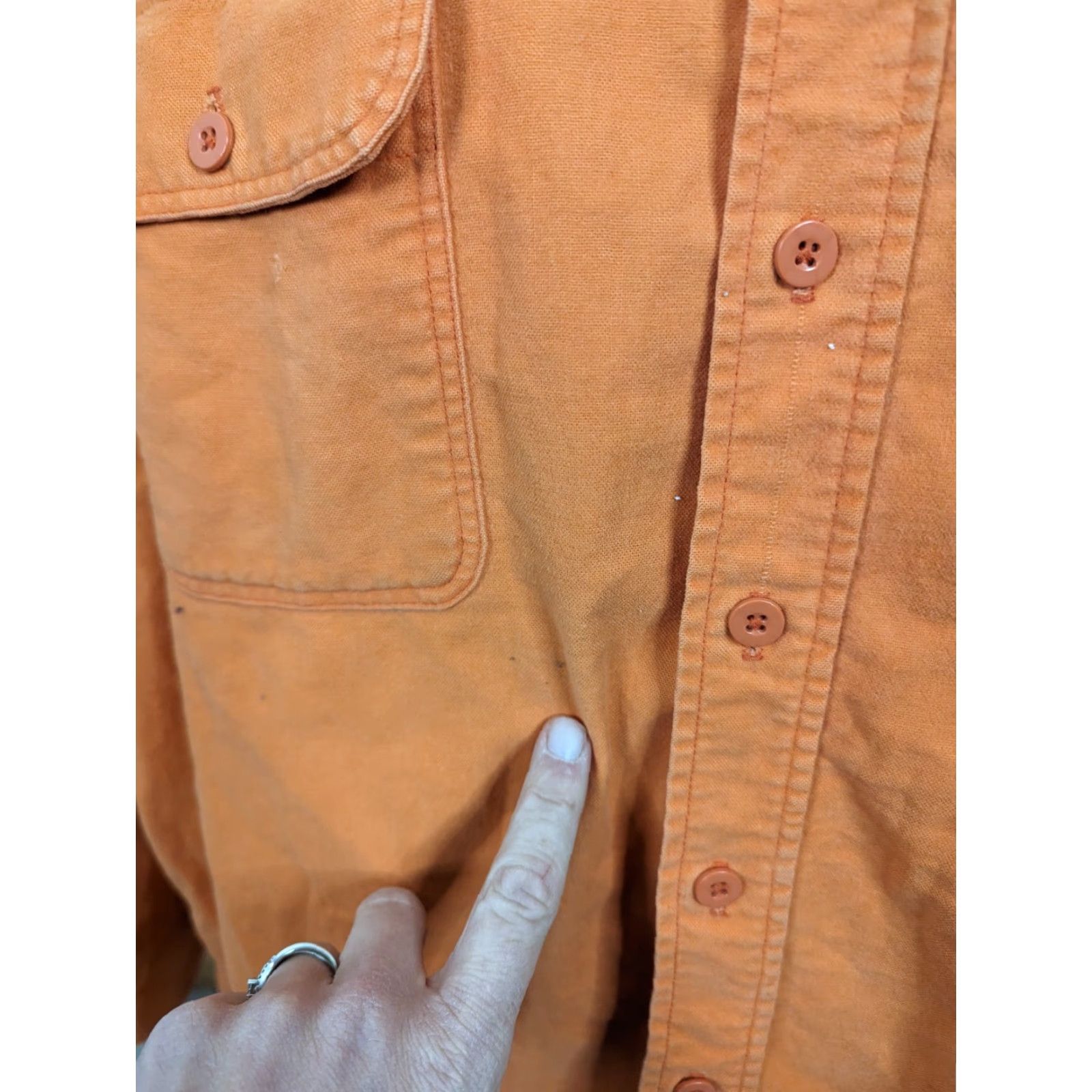 CLOT VINTAGE Prentiss Orange Chamois Cloth Flannel Shirt XL Mens Cotton Size US XL / EU 56 / 4 - 5 Thumbnail