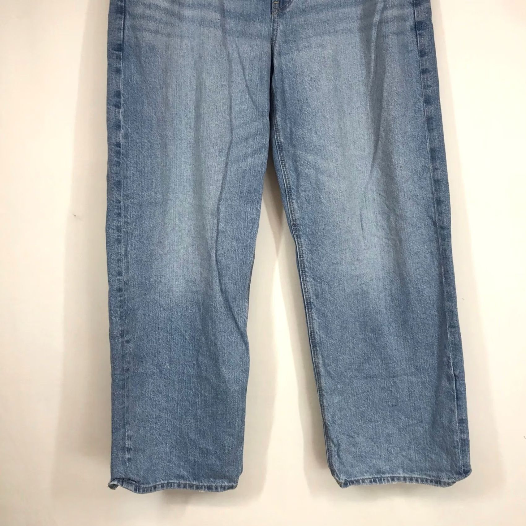 Vintage American Eagle Strigid Jeans High Rise Wide Leg Light Wash Blue 12 Regular Women Size 34" / US 12 / IT 48 - 3 Thumbnail