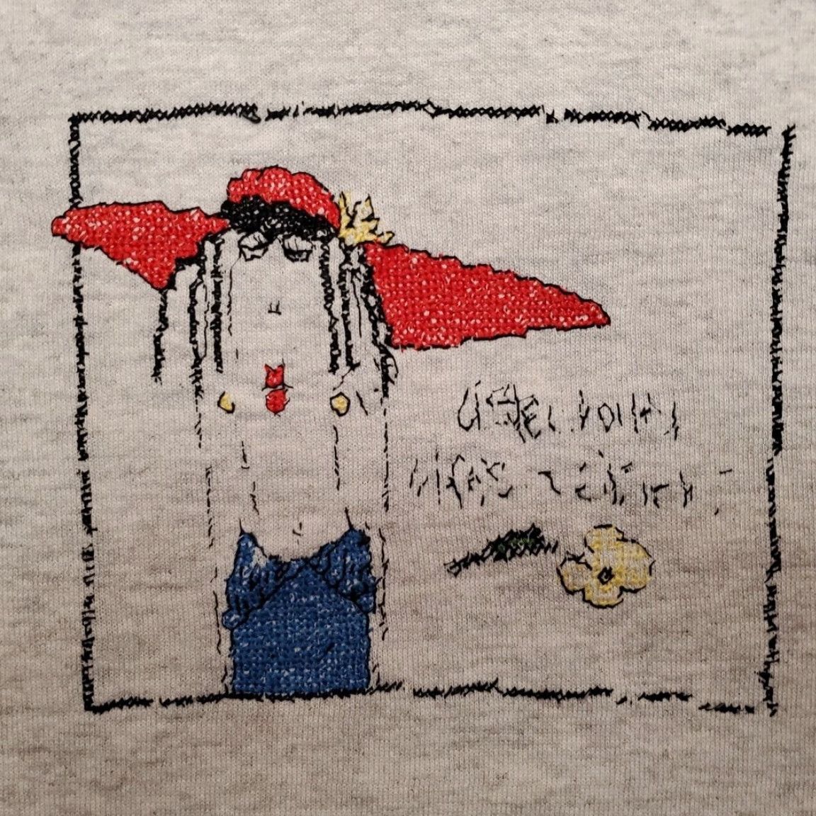 Jerzees VINTAGE Jerzees Sweatshirt Mens M Embroidered Art Graphic Pullover Made in USA Gray Crew Neck 90s USA Flower Mens Size US M / EU 48-50 / 2 - 4 Thumbnail
