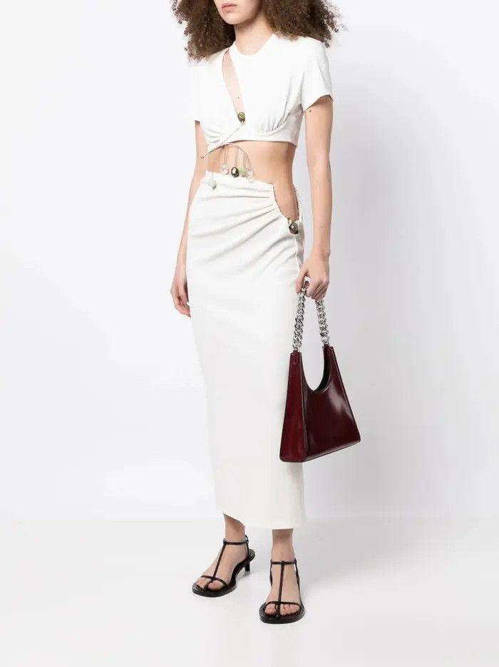 Christopher Esber o1mle1224 Quarts Hip Skirt in White Size 30" / US 8 / IT 44 - 2 Thumbnail